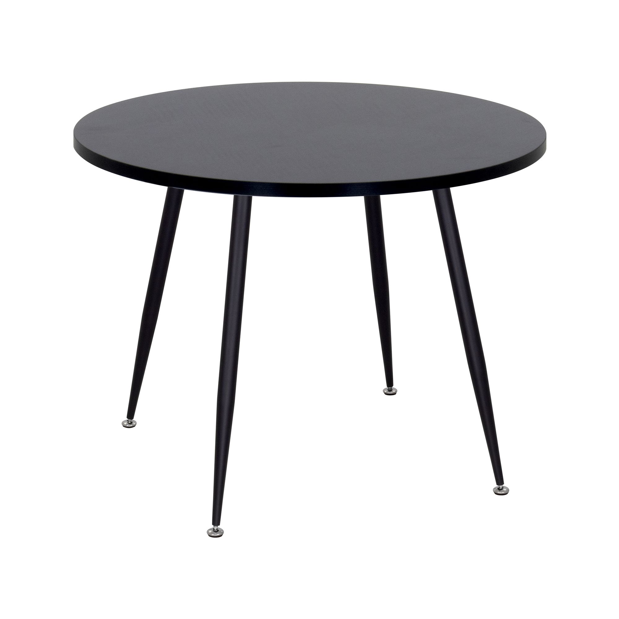 Esszimmer-Tisch CORIN | Tischplatte: Holz in Schwarz | Beine: Schwarz 90 cm