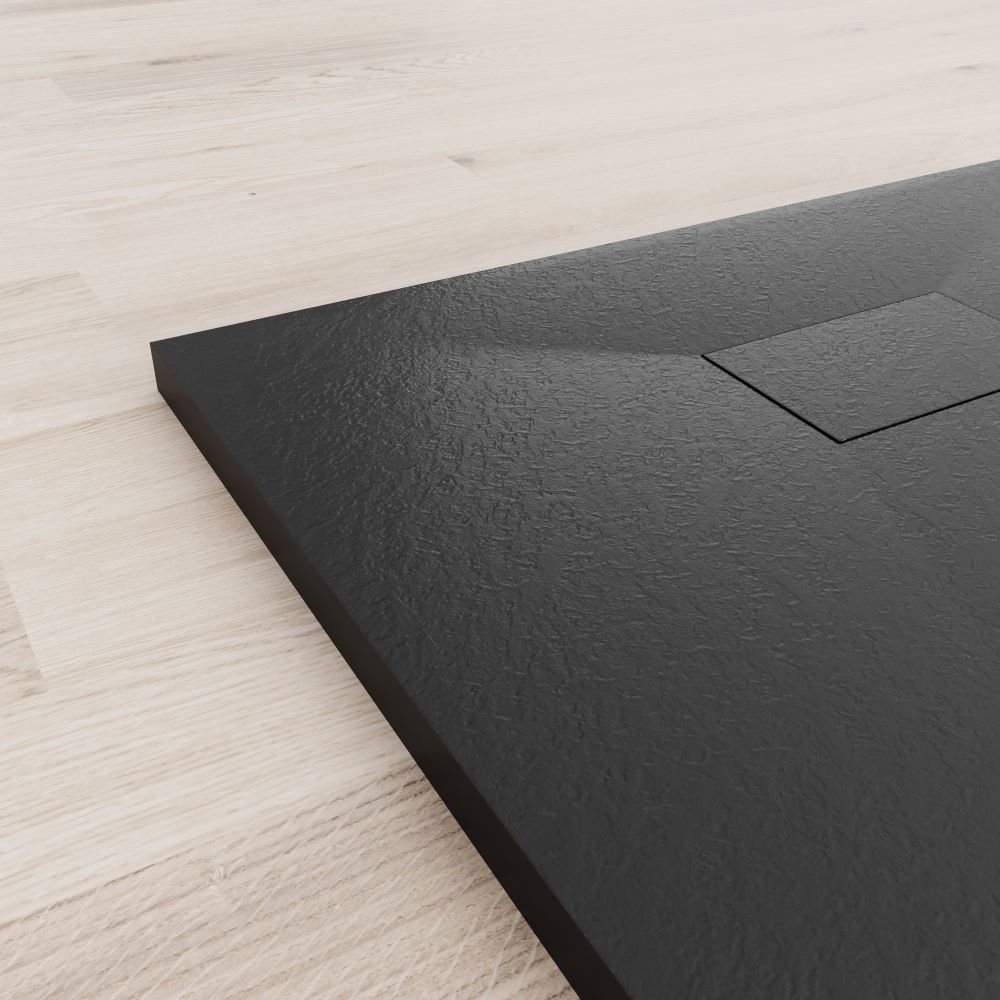 SMC Duschwanne Boreal in Stein-Optik inkl. Ablaufgarnitur - Schwarz 80x100 cm SMC Duschwanne Boreal in Stein-Optik inkl. Ablaufgarnitur - Schwarz 70x100 cm