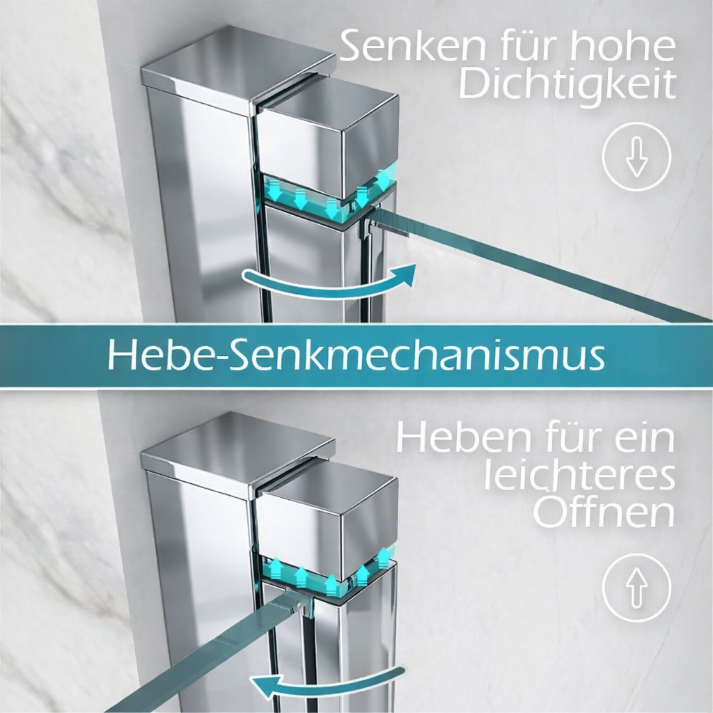 Corner entry Matilde with folding doors made of partially frosted ESG safety glass.