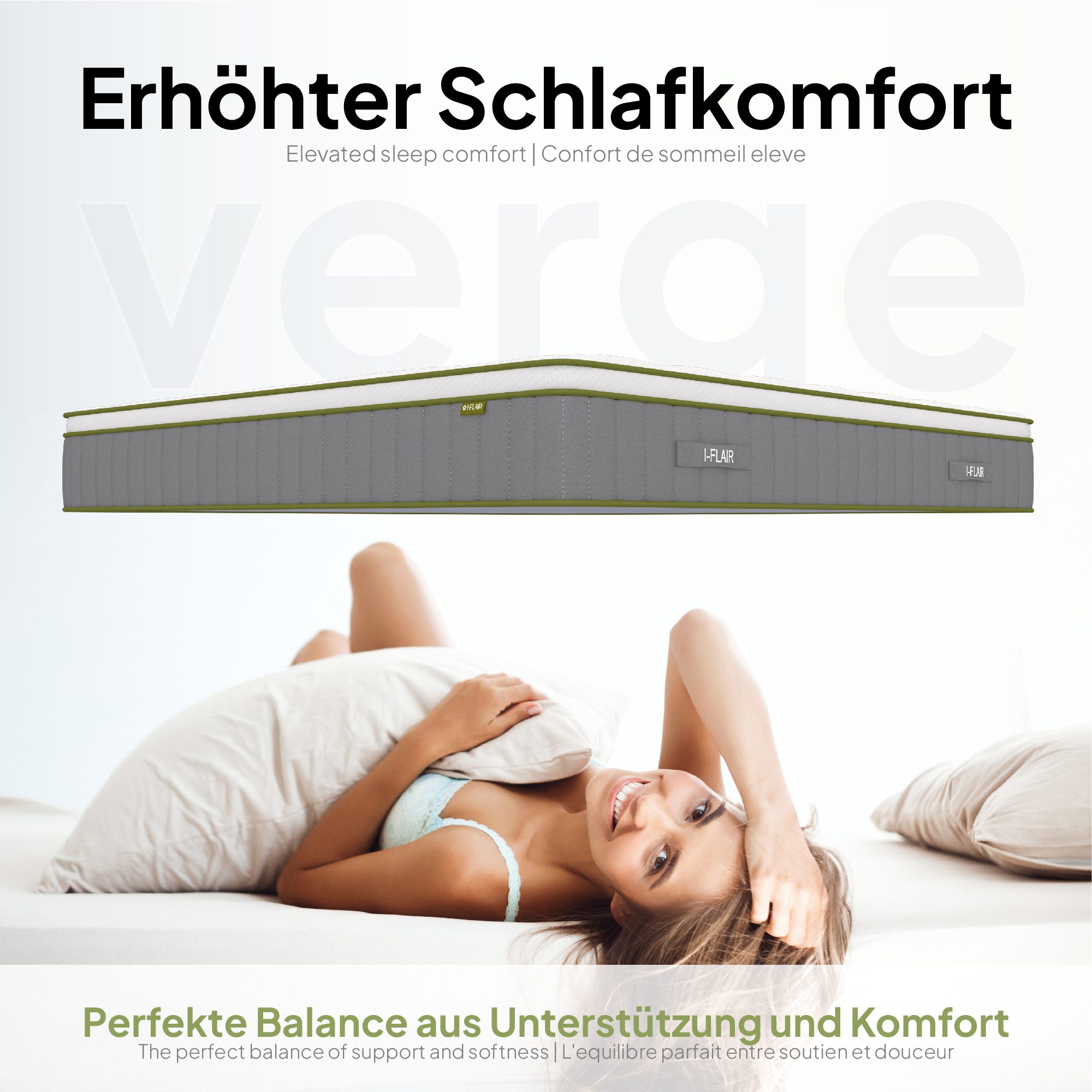 Matratze Verge – Hybrid-Matratze mit Taschenfedern und Tencel™-Faser Matratze Verge – Hybrid-Matratze mit Taschenfedern und Tencel™-Faser