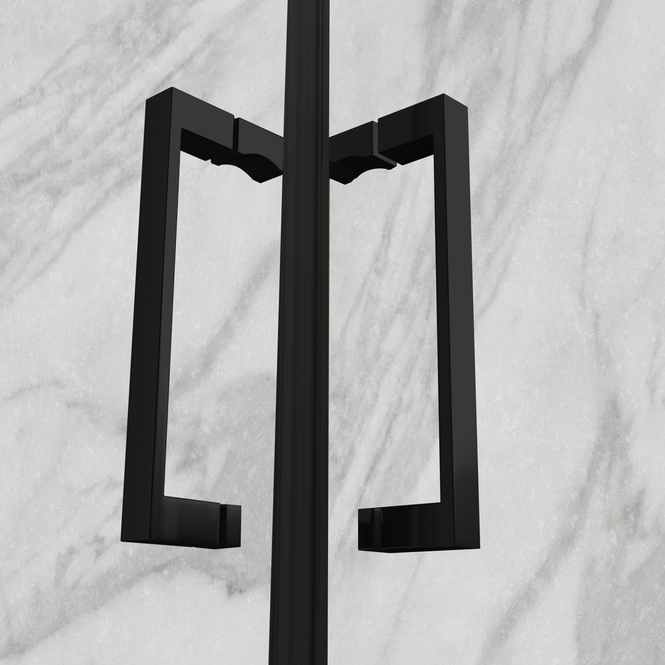 Eckeinstieg Matilde BLACK mit Falttüren aus ESG Sicherheitsglas