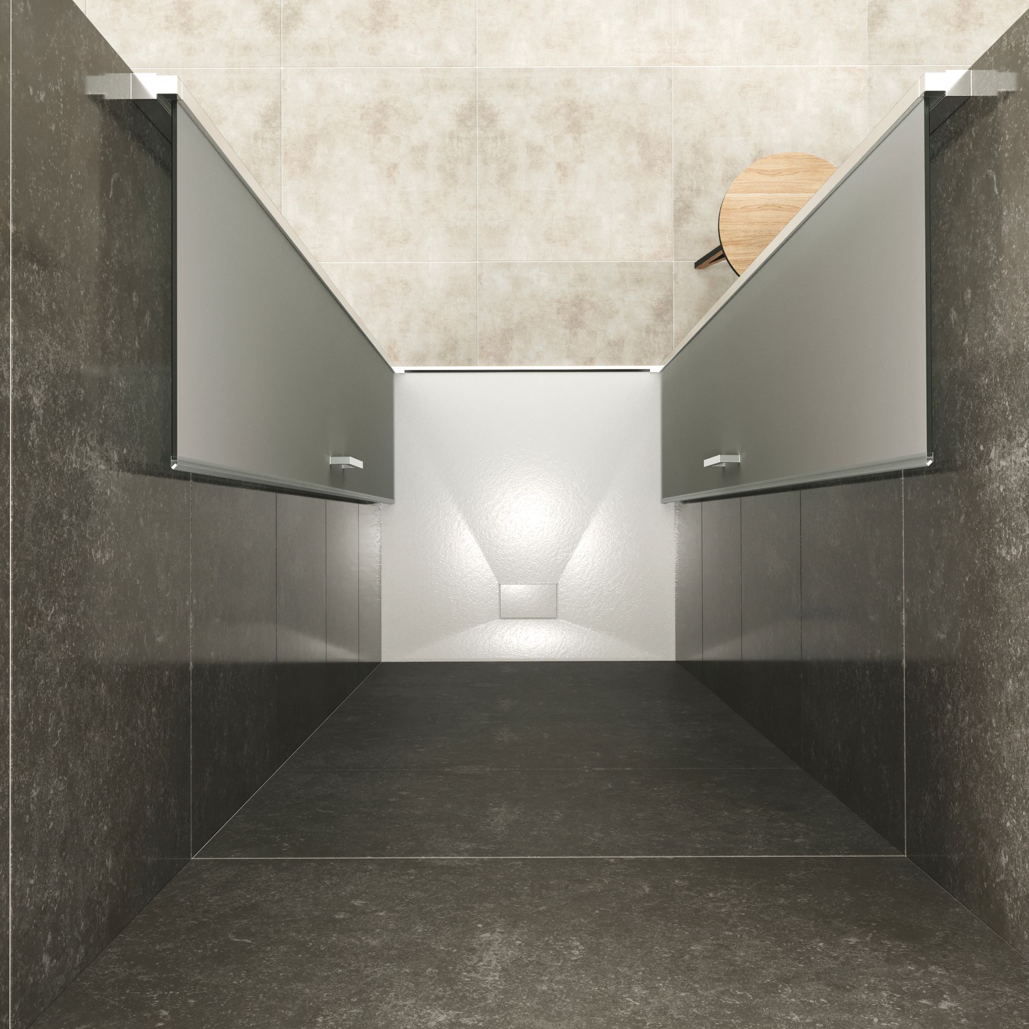 Shower Door Lara with Hinged Doors and Stainless Steel Handles, 68-104 cm, made of Frosted ESG Safety Glass