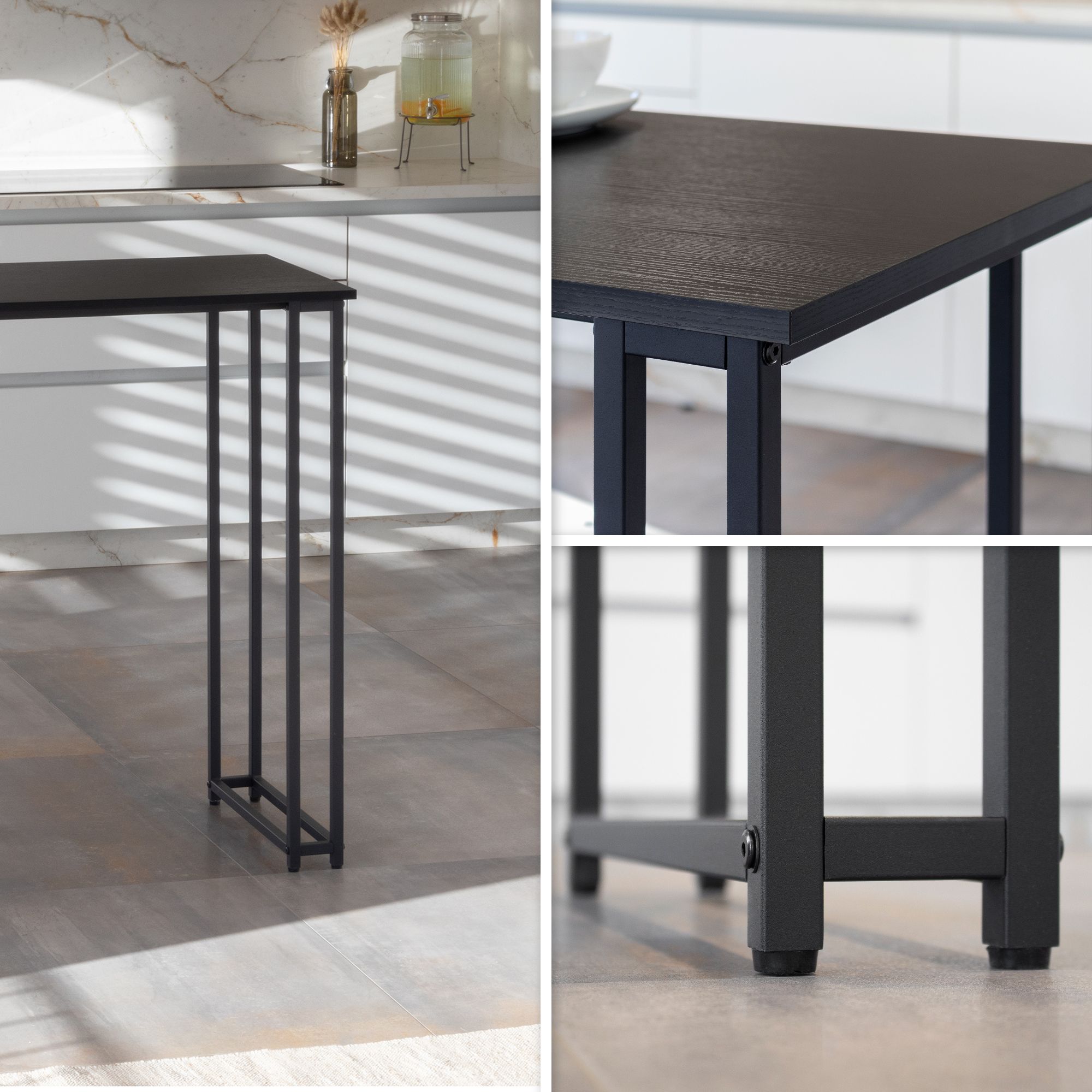 i-flair Stehtisch Bartisch Gavin – Stehtisch mit Stahlrahmen und 2 Ablageflächen & Glashalter Schwarz i-flair Stehtisch Bartisch Gavin – Stehtisch mit Stahlrahmen und 2 Ablageflächen & Glashalter Schwarz