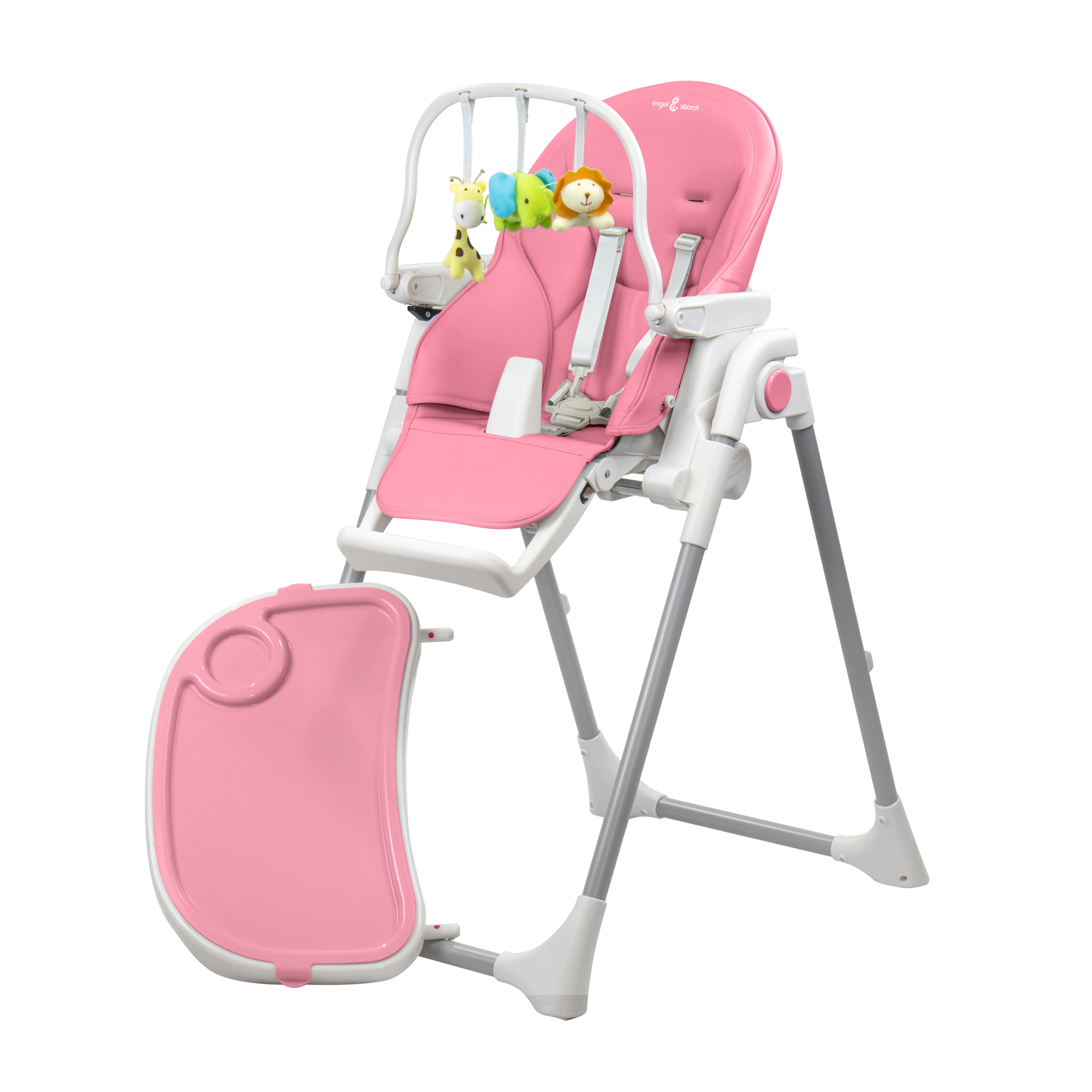 Kinderhochstuhl TANELI Babystuhl Verstellbar Klappbar inkl. Spielebogen Pink Kinderhochstuhl TANELI Babystuhl Verstellbar Klappbar inkl. Spielebogen Pink