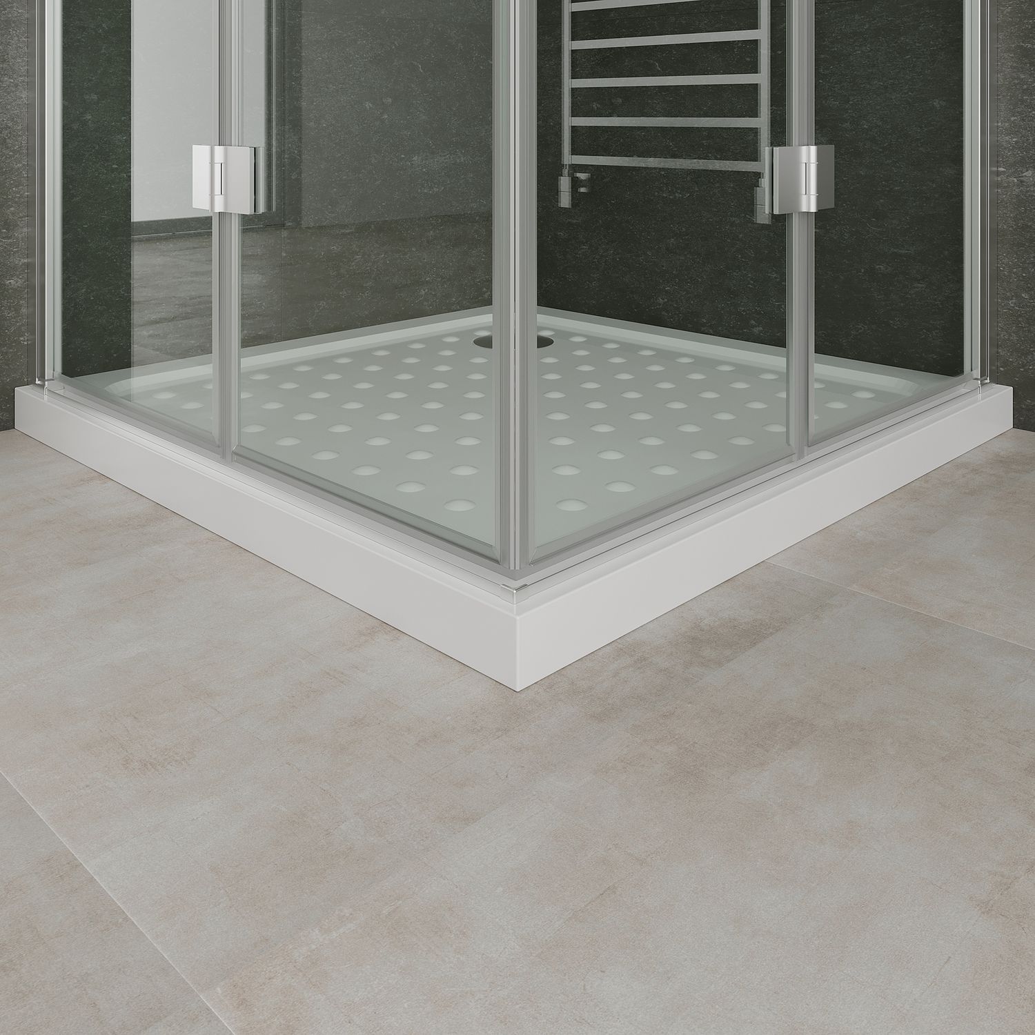 Eckeinstieg Belle mit Falttüren aus 6mm ESG Sicherheitsglas