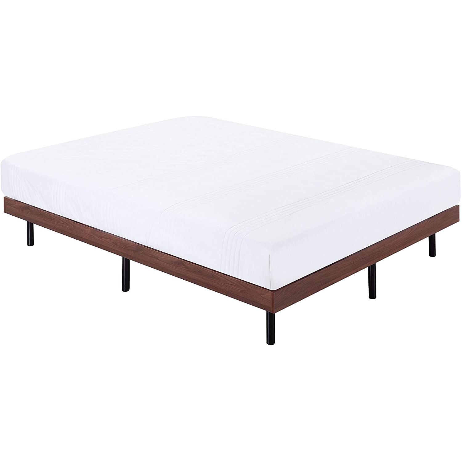 Holz-Rahmenbett - 200x200 cm Nussbaum