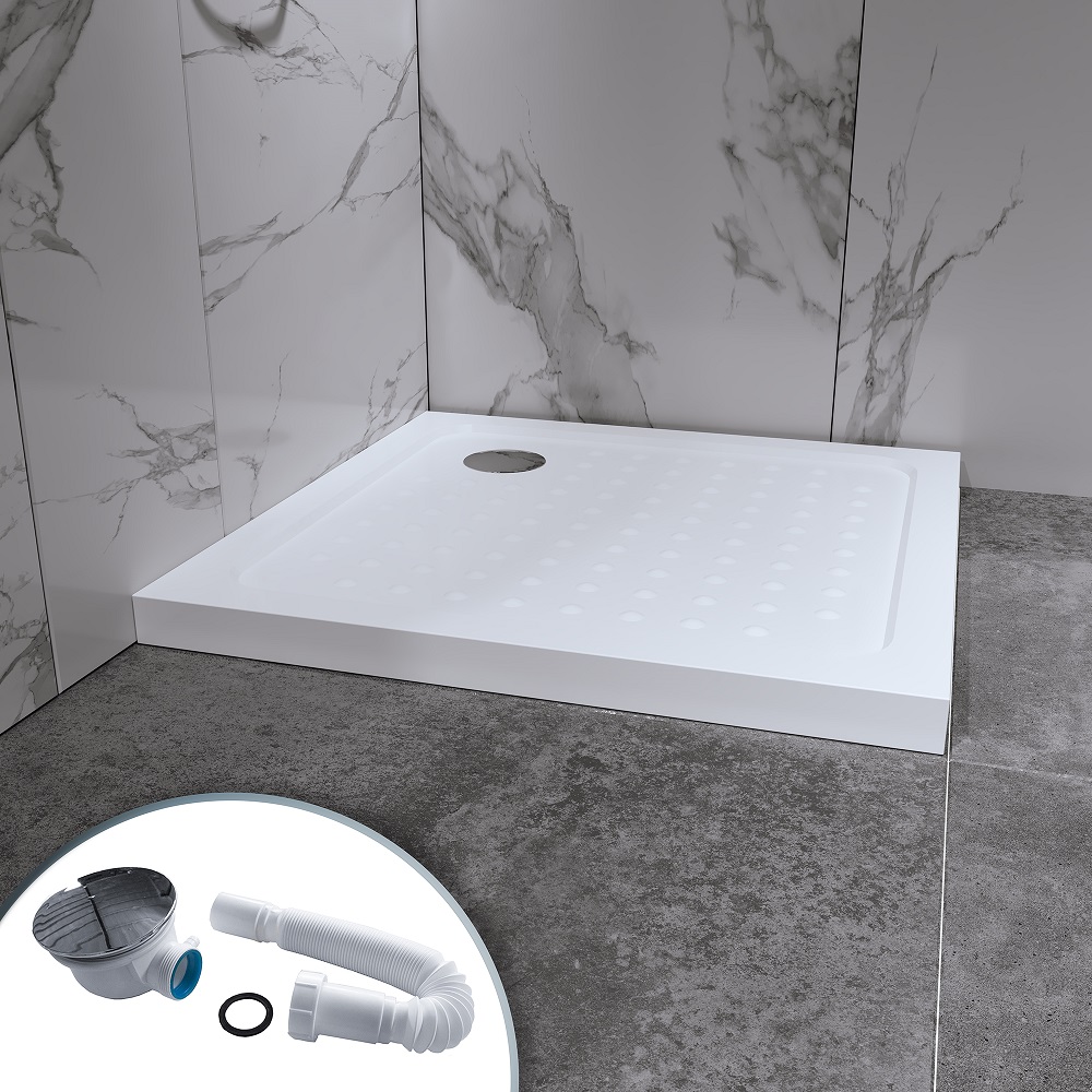Shower Tray Maja made of sanitary acrylic including waste fitting - White Shower Tray Maja made of sanitary acrylic including waste fitting - White
