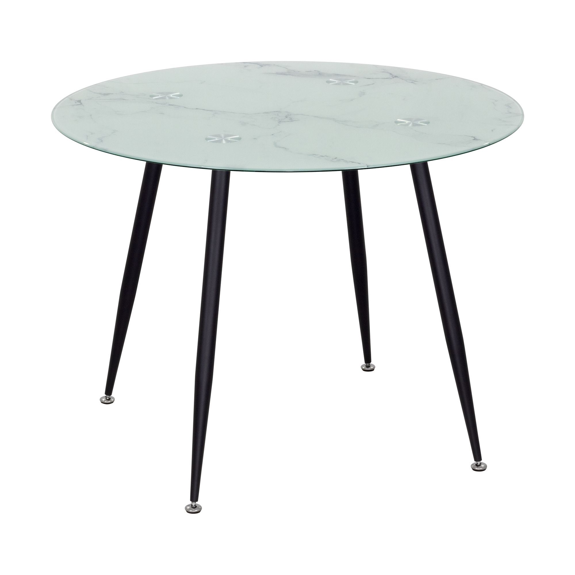 Esszimmer-Tisch CORIN | Tischplatte: Weißer Marmor | Beine: Schwarz 80 cm