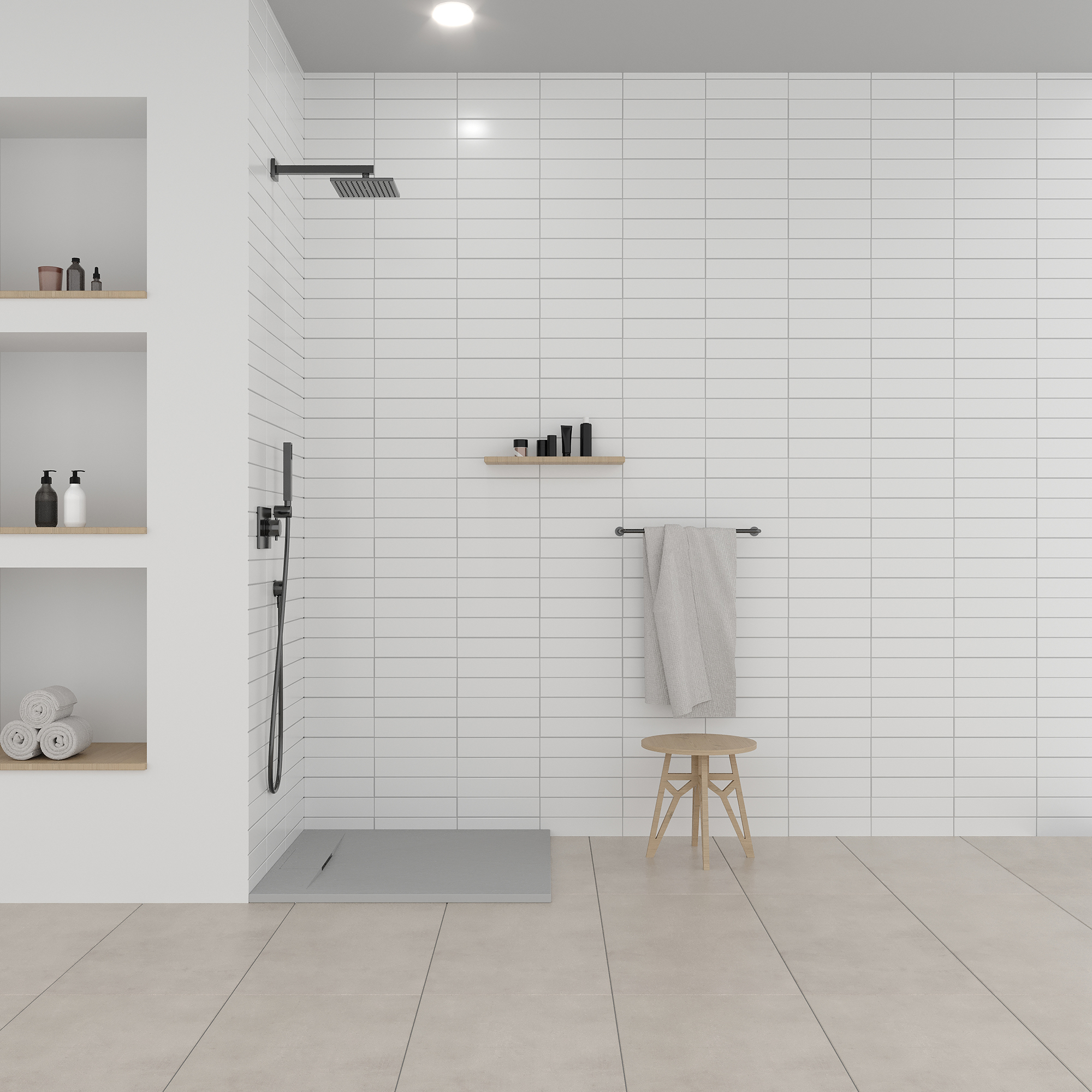 Duschwanne Shimmer aus Sanitäracryl inkl. Ablaufgarnitur - Grau Duschwanne Shimmer aus Sanitäracryl inkl. Ablaufgarnitur - Grau