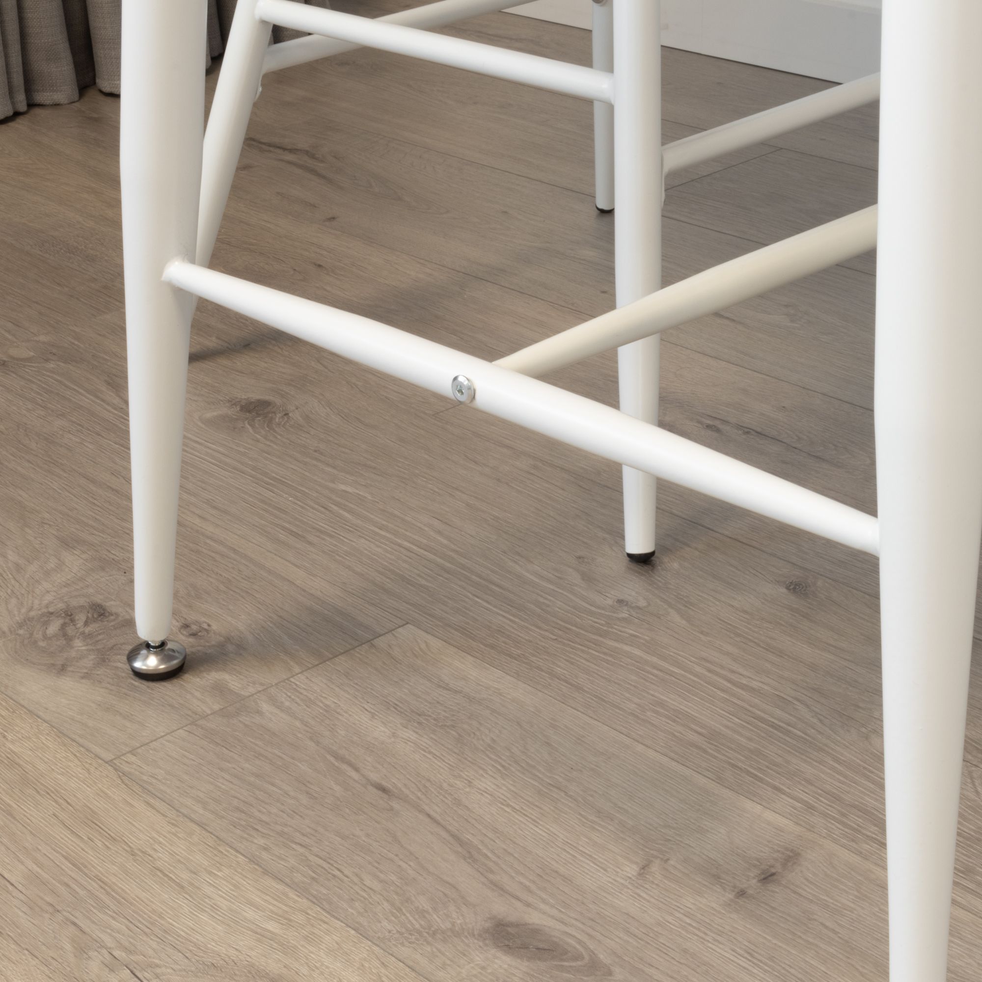 Set Tisch Edward + 4 Stühle Pollok Weiß