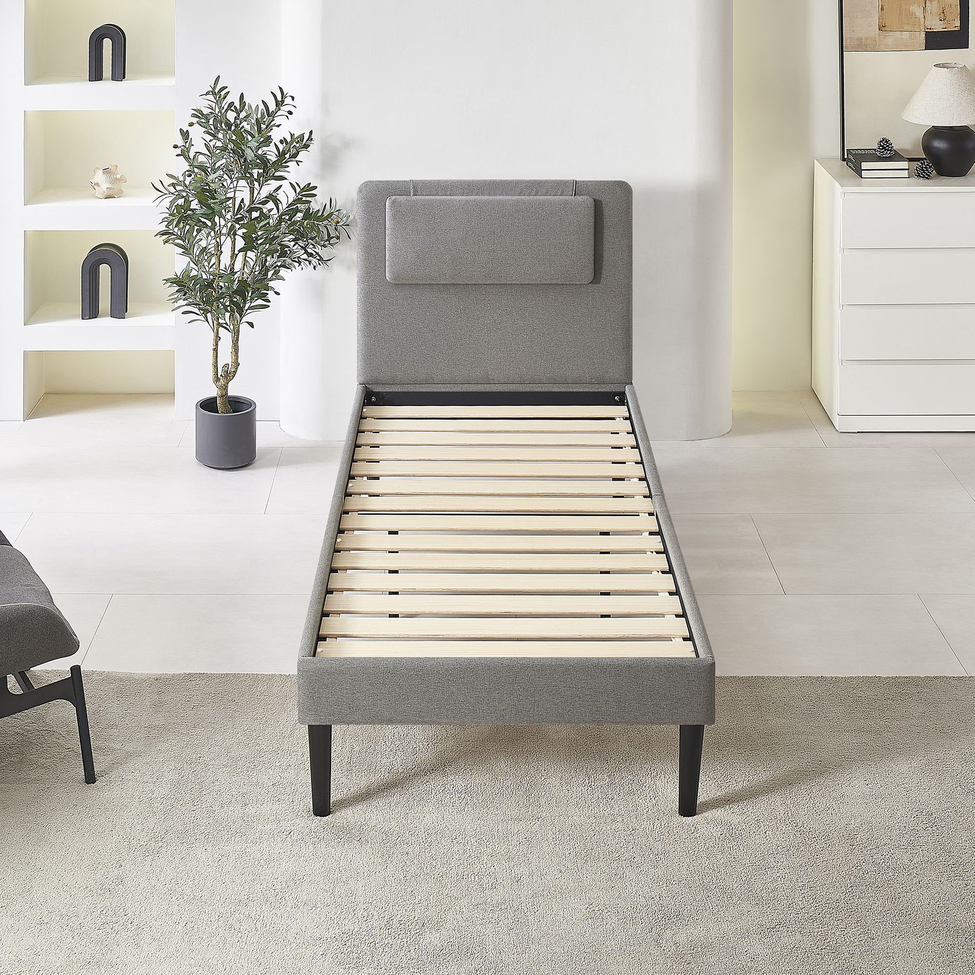 Design Polsterbettt Emily in Beige 90cm-200cm