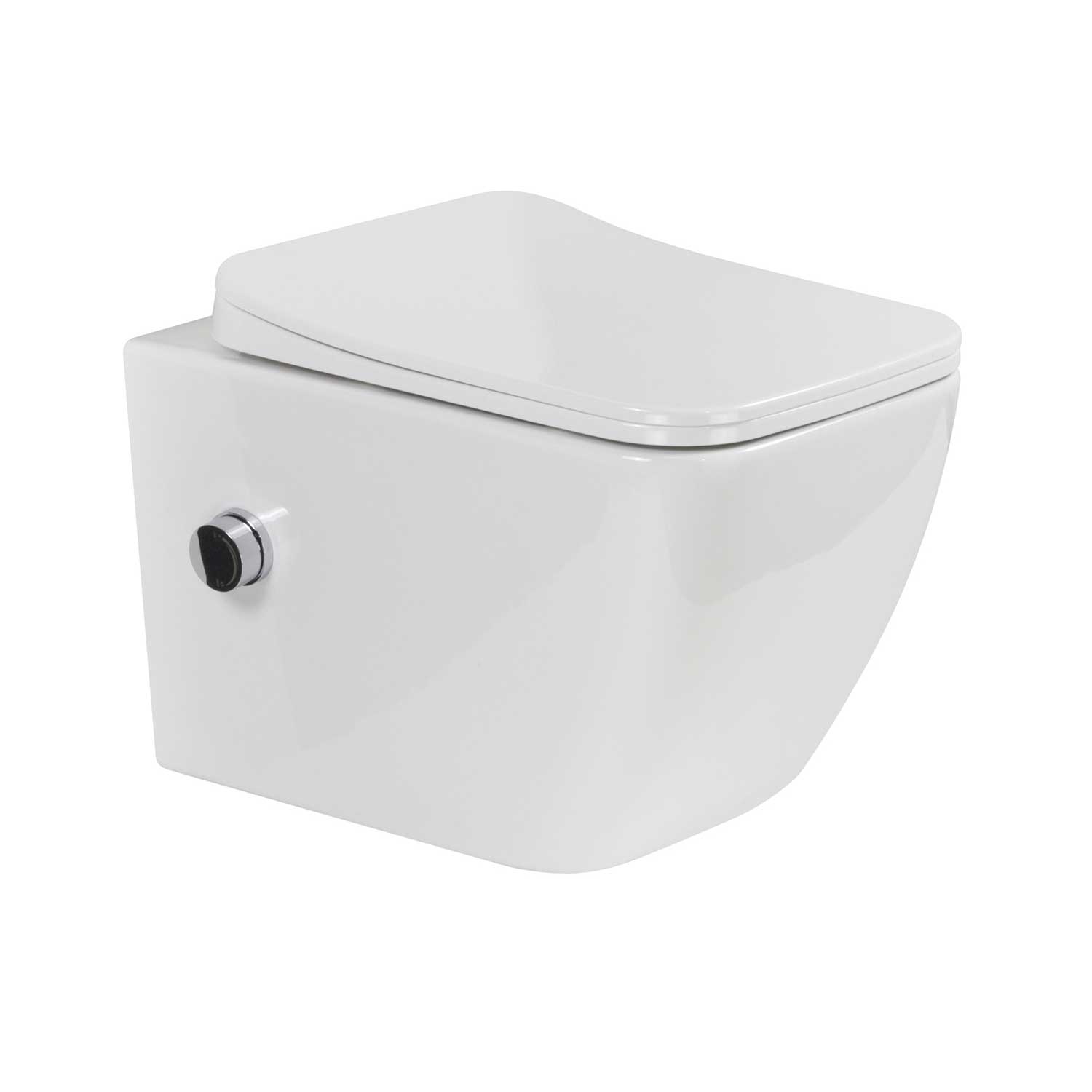Dusch-WC Cube Fresh mit Bidetfunktion, spülrandloses Wand-WC in Weiß Dusch-WC Cube Fresh mit Bidetfunktion, spülrandloses Wand-WC in Weiß