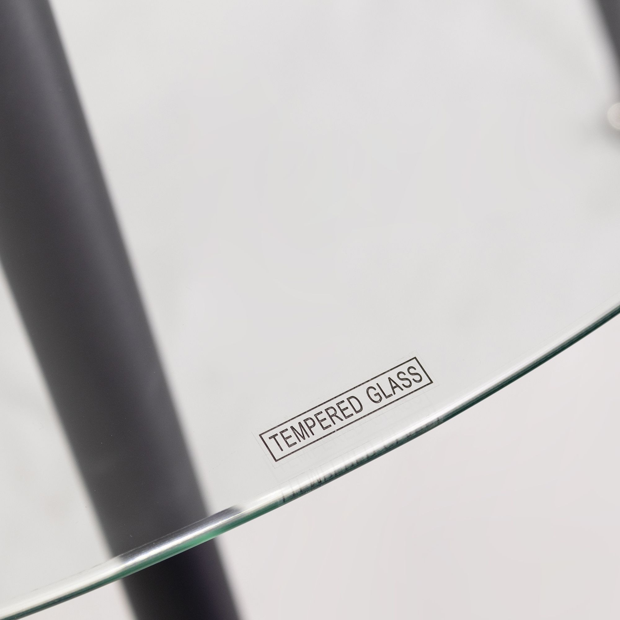 Esszimmer-Tisch CORIN | Tischplatte: Transparentes Glas | Beine: Schwarz Esszimmer-Tisch CORIN | Tischplatte: Glas in weißer Marmor Optik | Beine: Weiß 80 cm