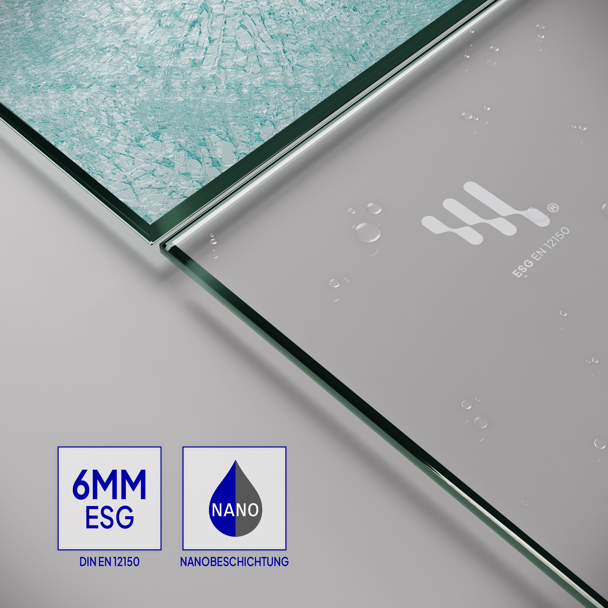 Corner Entry Kaylee WHITE with Sliding Doors made of ESG Safety Glass