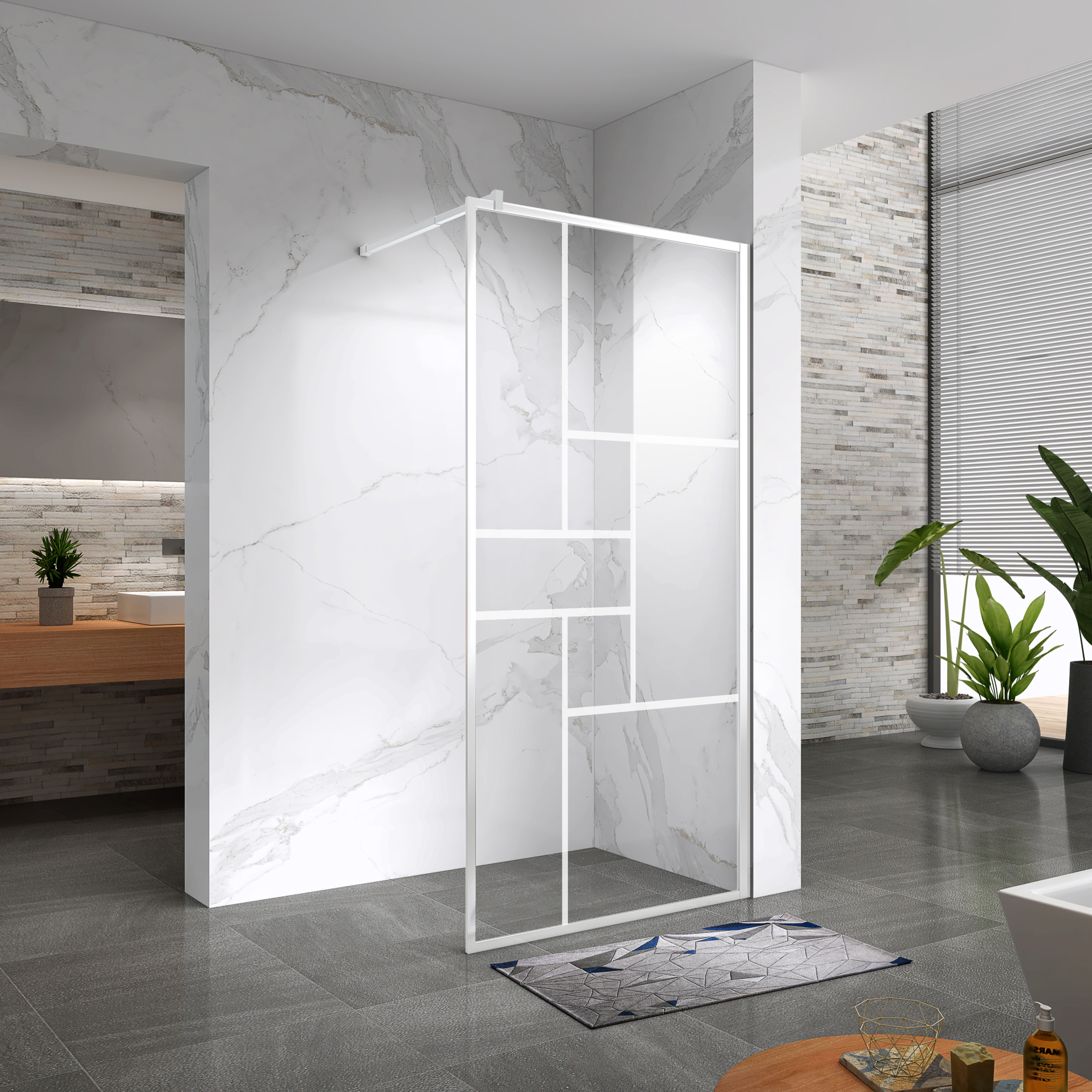 Walk In Dusche Gianna-R WHITE aus 8 mm starkem durchsichtigem ESG Sicherheitsglas Walk In Dusche Gianna-R WHITE aus 8 mm starkem durchsichtigem ESG Sicherheitsglas