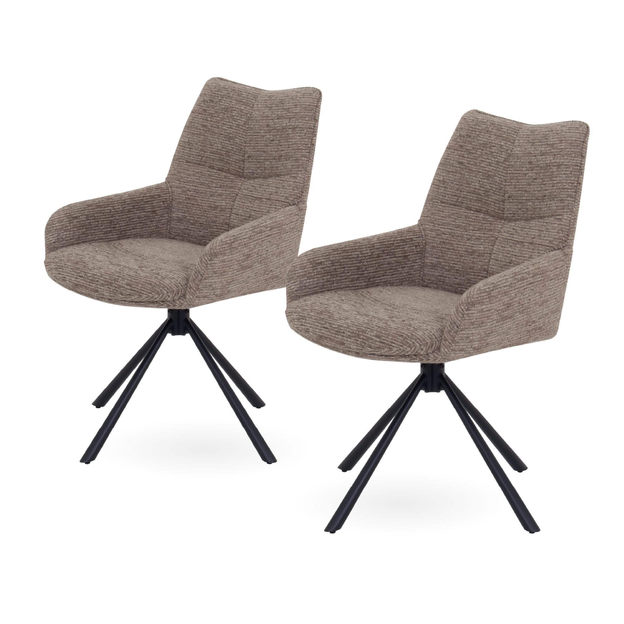 Esszimmerstühle RAINER mit 360°-Drehfunktion 2er-Set Hellbraun