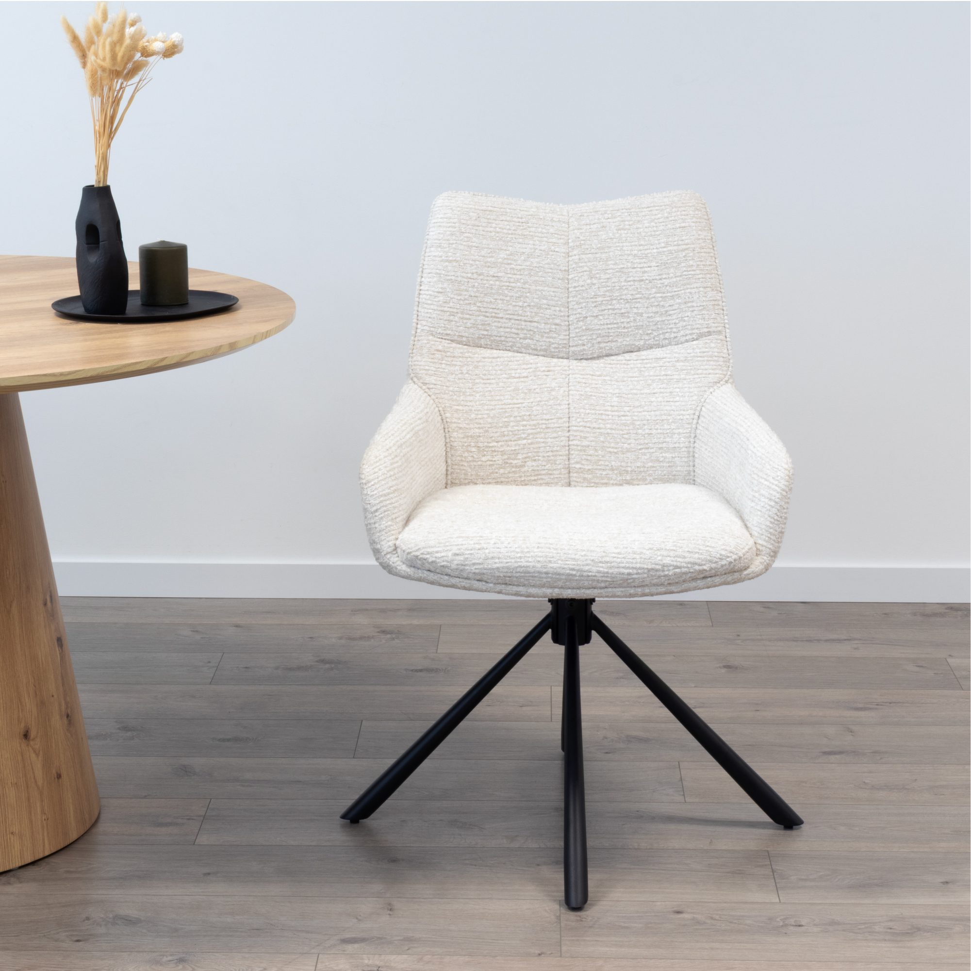 RAINER – Esszimmerstühle mit 360°-Drehfunktion 2er-Set Beige