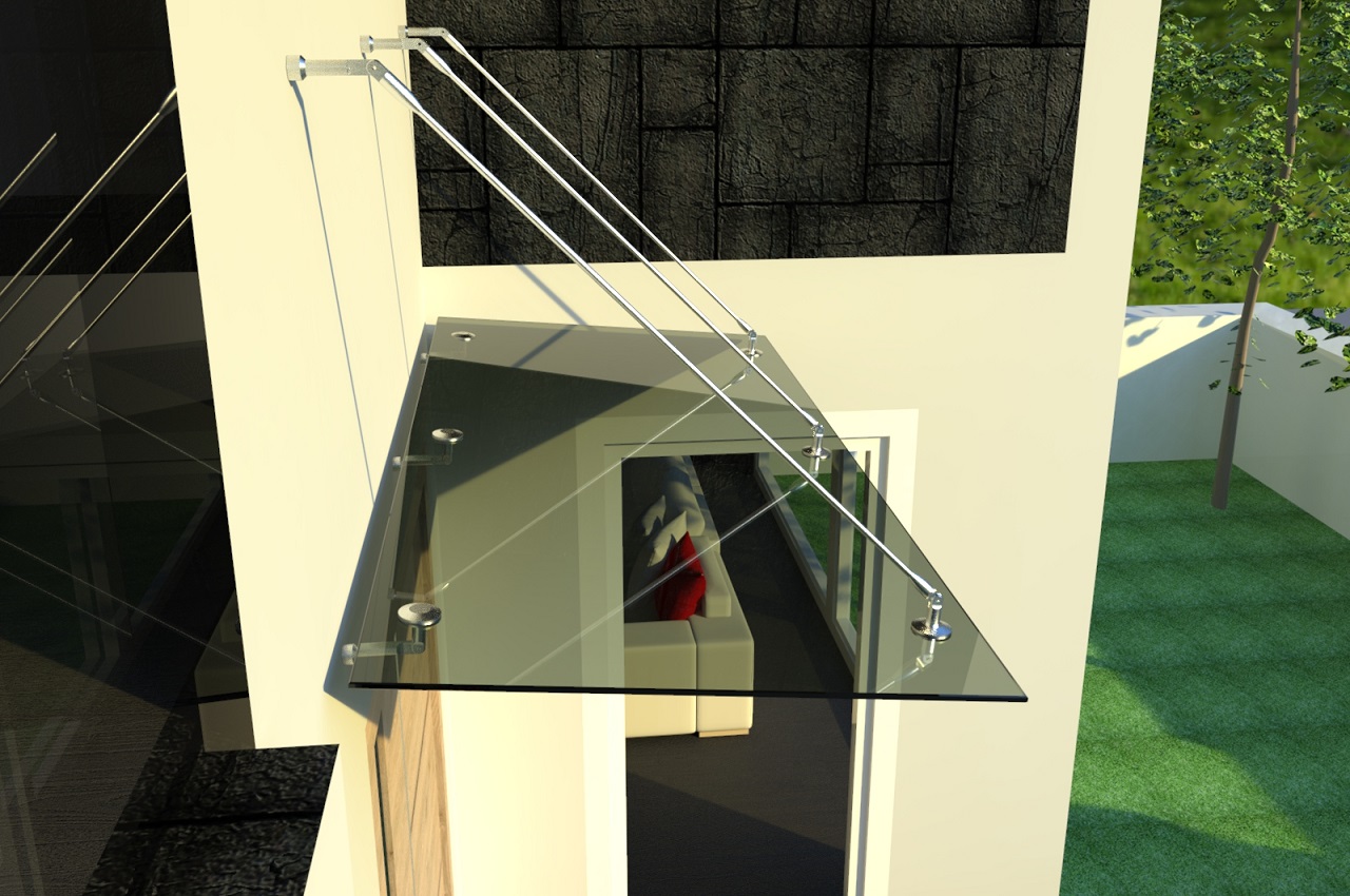 Various – Glass Canopy Stainless Steel Door Canopy Glass Bracket Front Door Tinted Laminated Safety Glass - Sizes