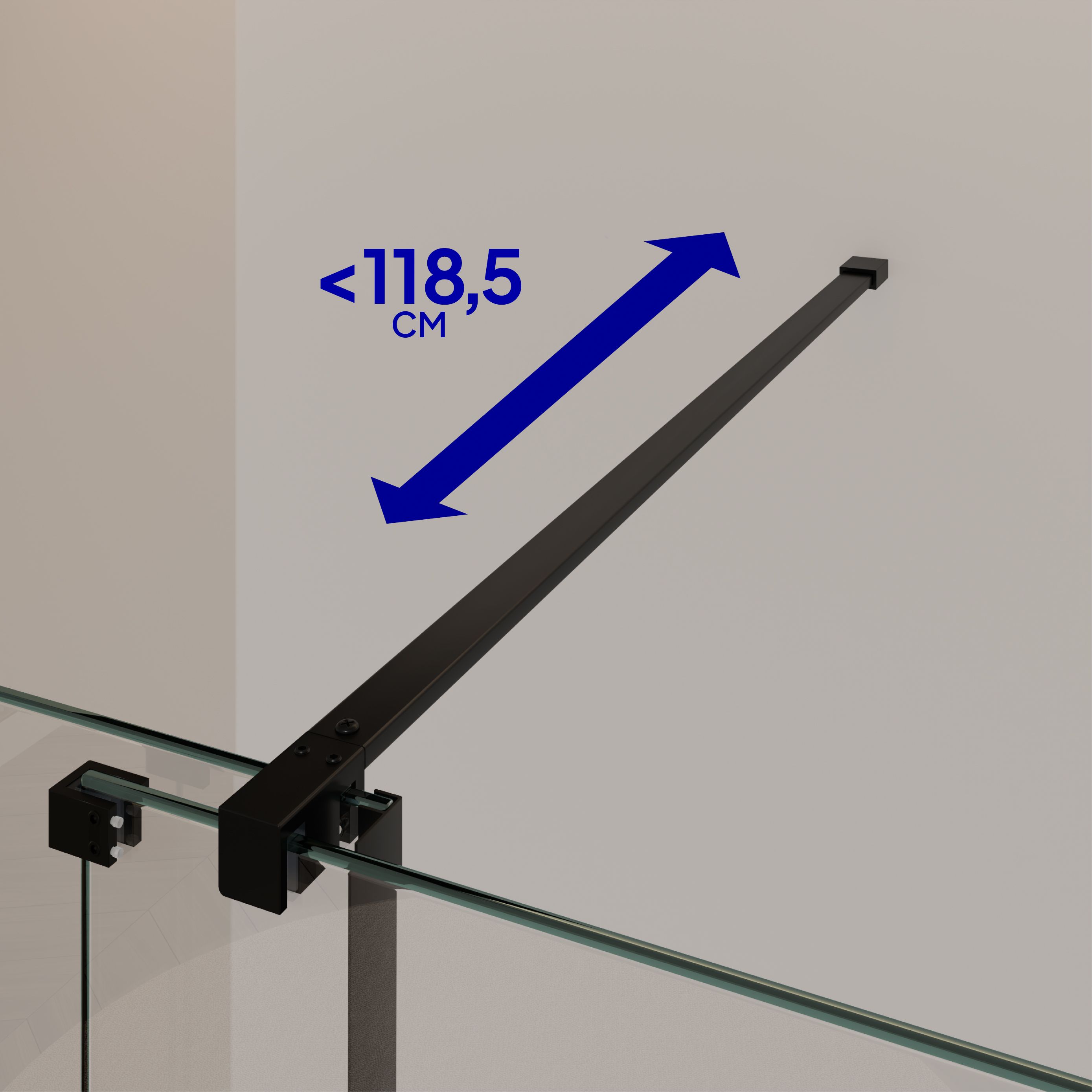 Shower Door Niche Door NADINE with Sliding Door in Black made of 8mm Tempered Clear Glass NADINE – Shower Door Niche Door with Sliding Door in Black made of 8mm Tempered Clear Glass