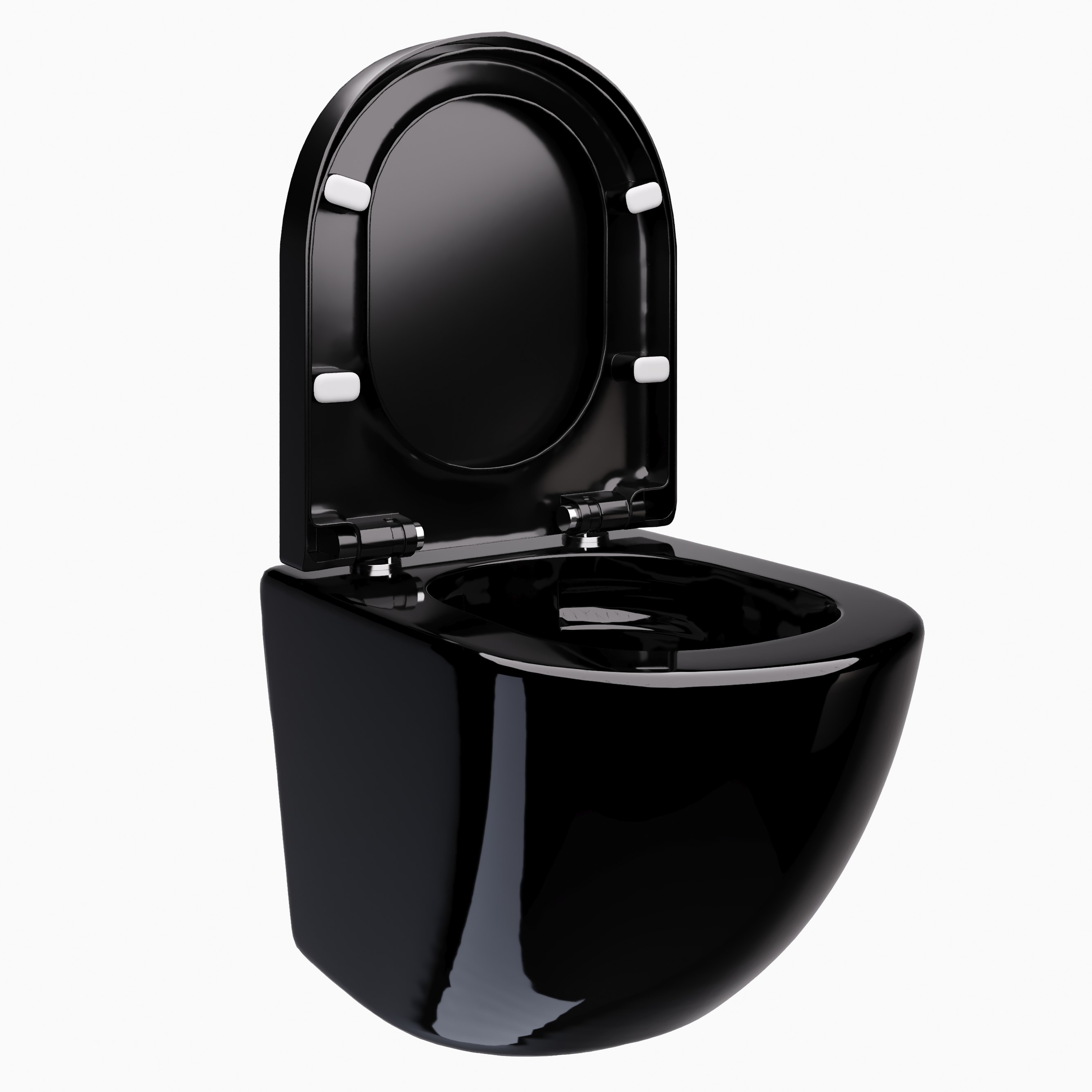 Toilette Hänge WC Spülrandlos inkl. WC Sitz mit Absenkautomatik SOFTCLOSE + abnehmbar Redonde in Schwarz