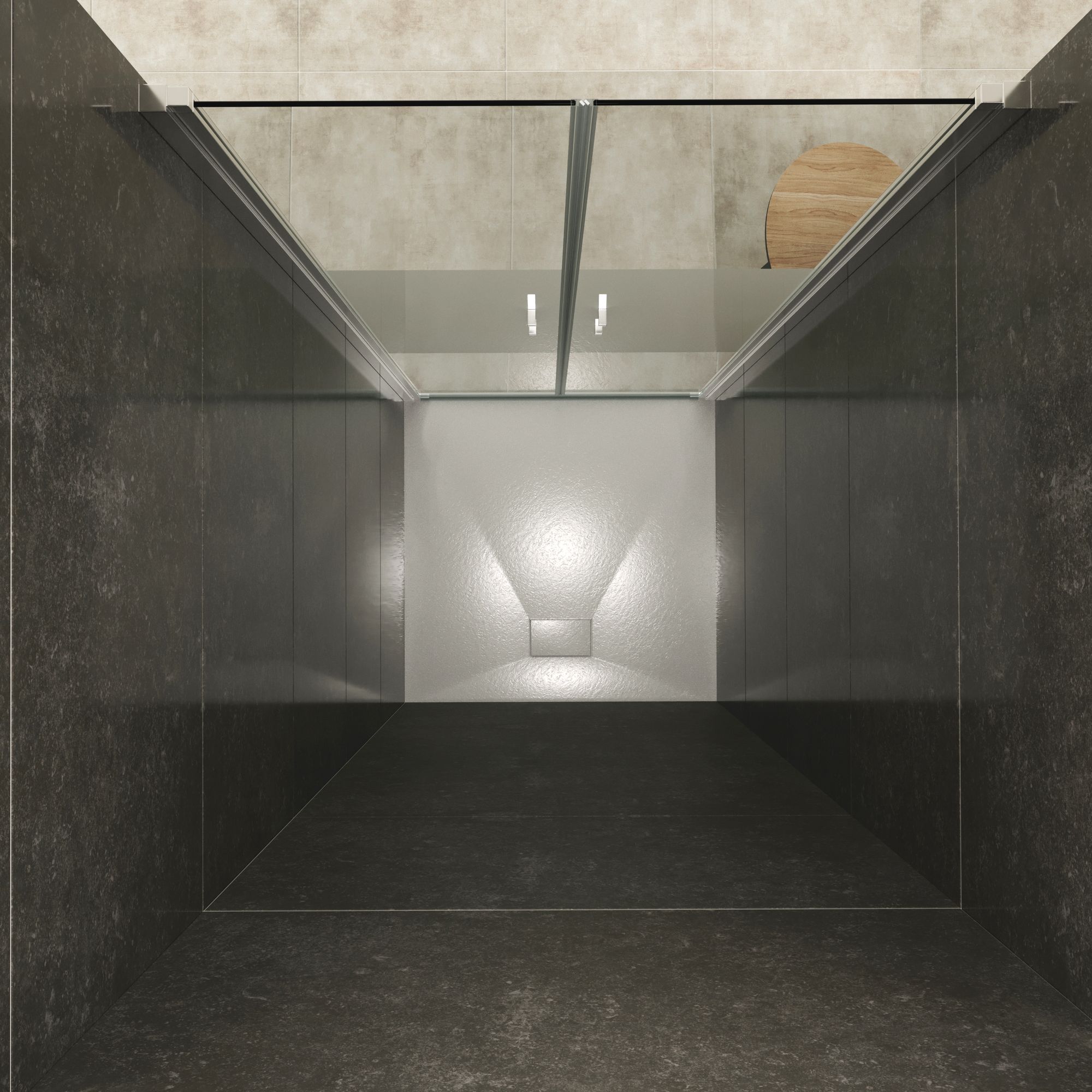 Shower Door Lara with Hinged Doors and Stainless Steel Handles, 68-104 cm, made of Partially Frosted ESG Safety Glass