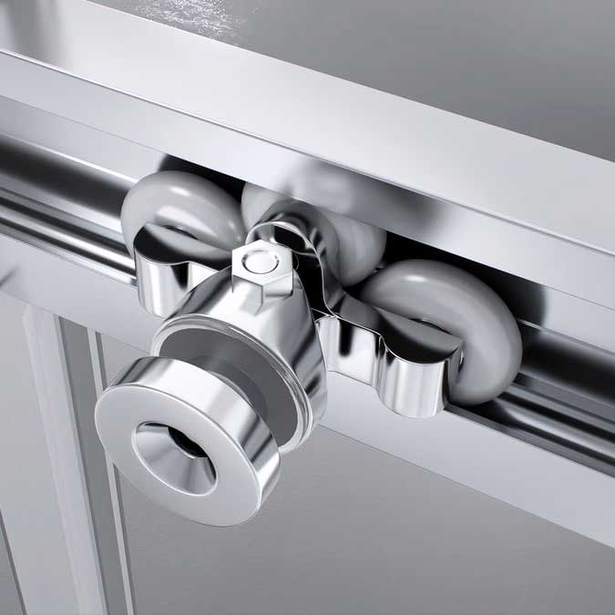 Duschtür Nischentür Kaylee mit Schiebetür aus 6mm ESG Klarglas 160x195 cm-195 cm