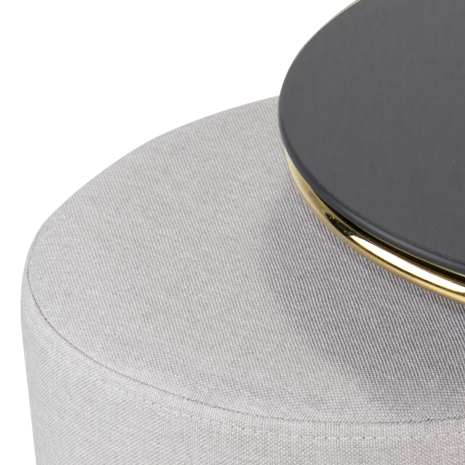 Beistelltisch mit Hocker JASPER runder Couchtisch 40x40 cm Gold-Grau N8 Beistelltisch mit Hocker JASPER runder Couchtisch 40x40 cm Gold-Grau N8