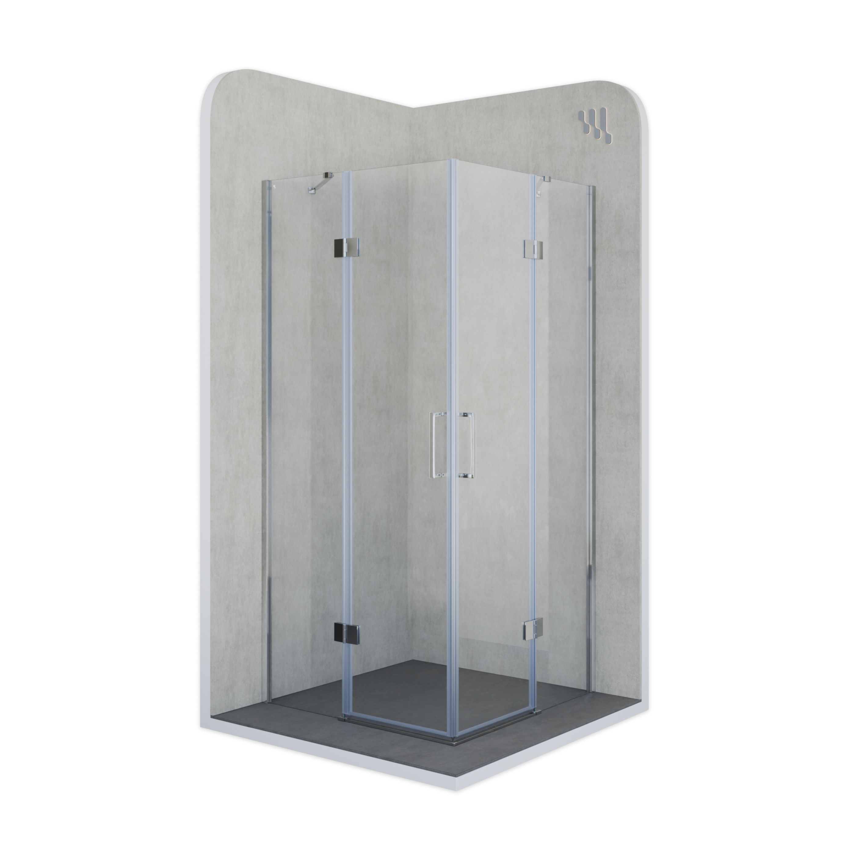 Corner Entry Celine with Folding Doors Made of ESG Safety Glass Corner Entry Celine with Folding Doors Made of ESG Safety Glass