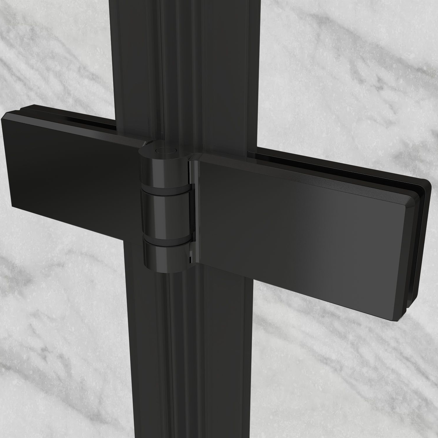 Corner Entry Matilde BLACK with Folding Doors made of ESG Safety Glass