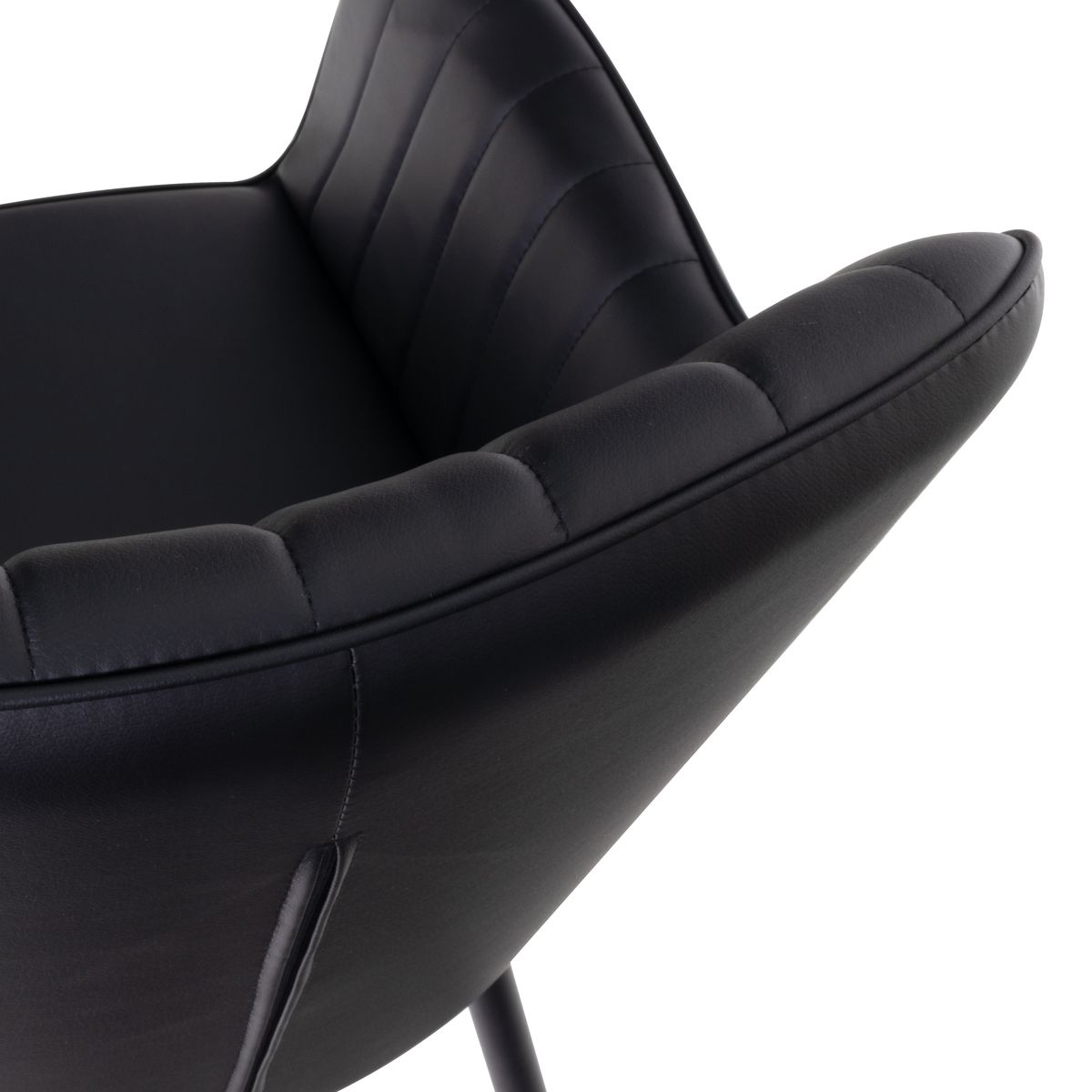 Esszimmerstuhl Wohnzimmerstuhl Dahlia Schwarz aus Kunstleder Esszimmerstuhl Wohnzimmerstuhl Dahlia Schwarz aus Kunstleder