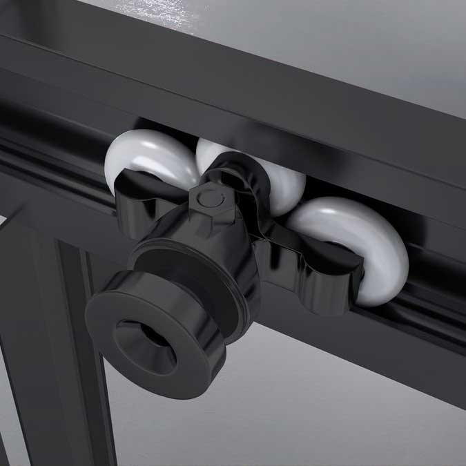 Corner Entry Kaylee BLACK with Sliding Doors made of ESG Safety Glass