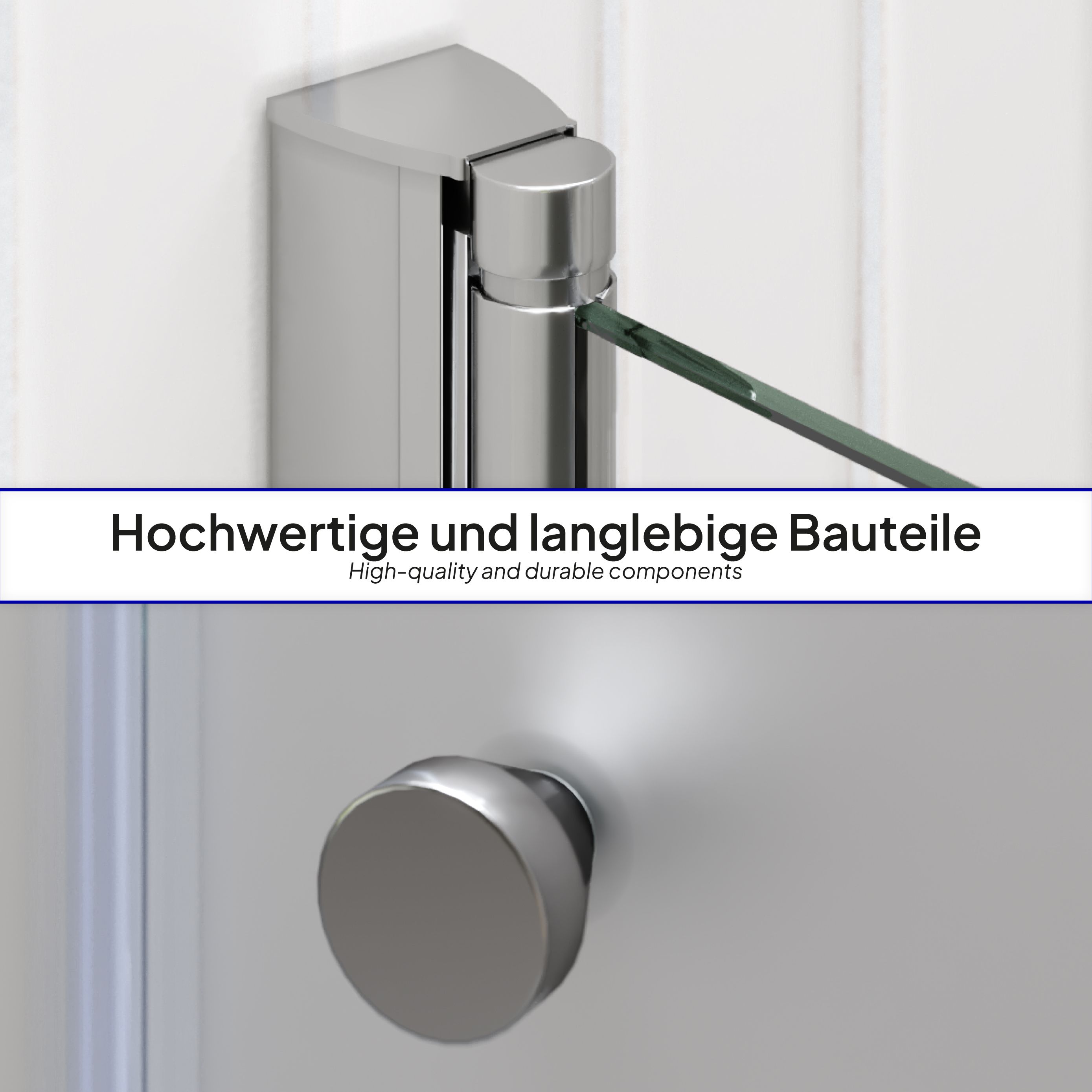 Shower Door Lima with Hinged Doors 68-140 cm made of Partially Frosted ESG Safety Glass
