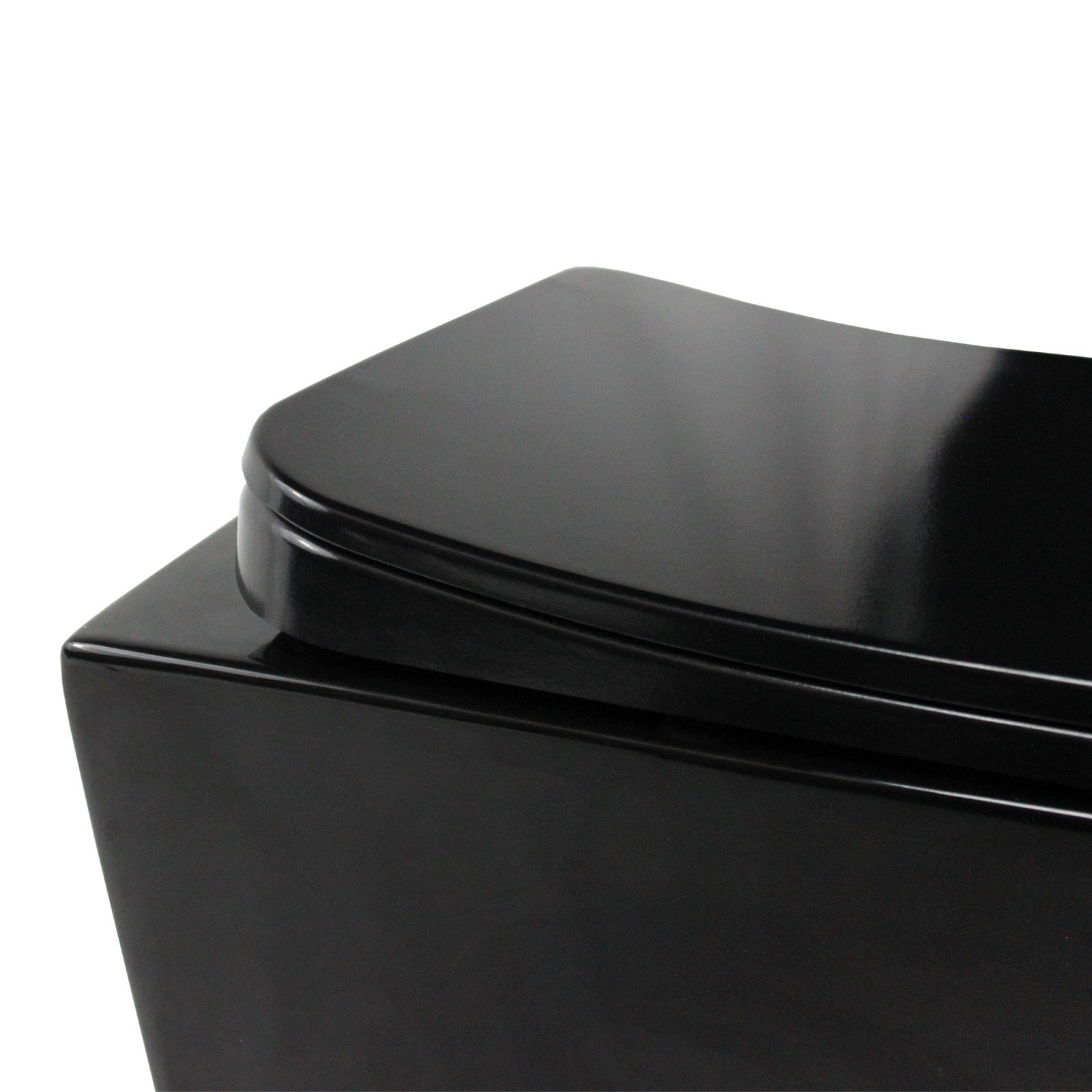 Toilette Hänge WC Spülrandlos inkl. WC Sitz mit Absenkautomatik SOFTCLOSE + abnehmbar Cube Schwarz Toilette Hänge WC Spülrandlos inkl. WC Sitz mit Absenkautomatik SOFTCLOSE + abnehmbar Cube Schwarz