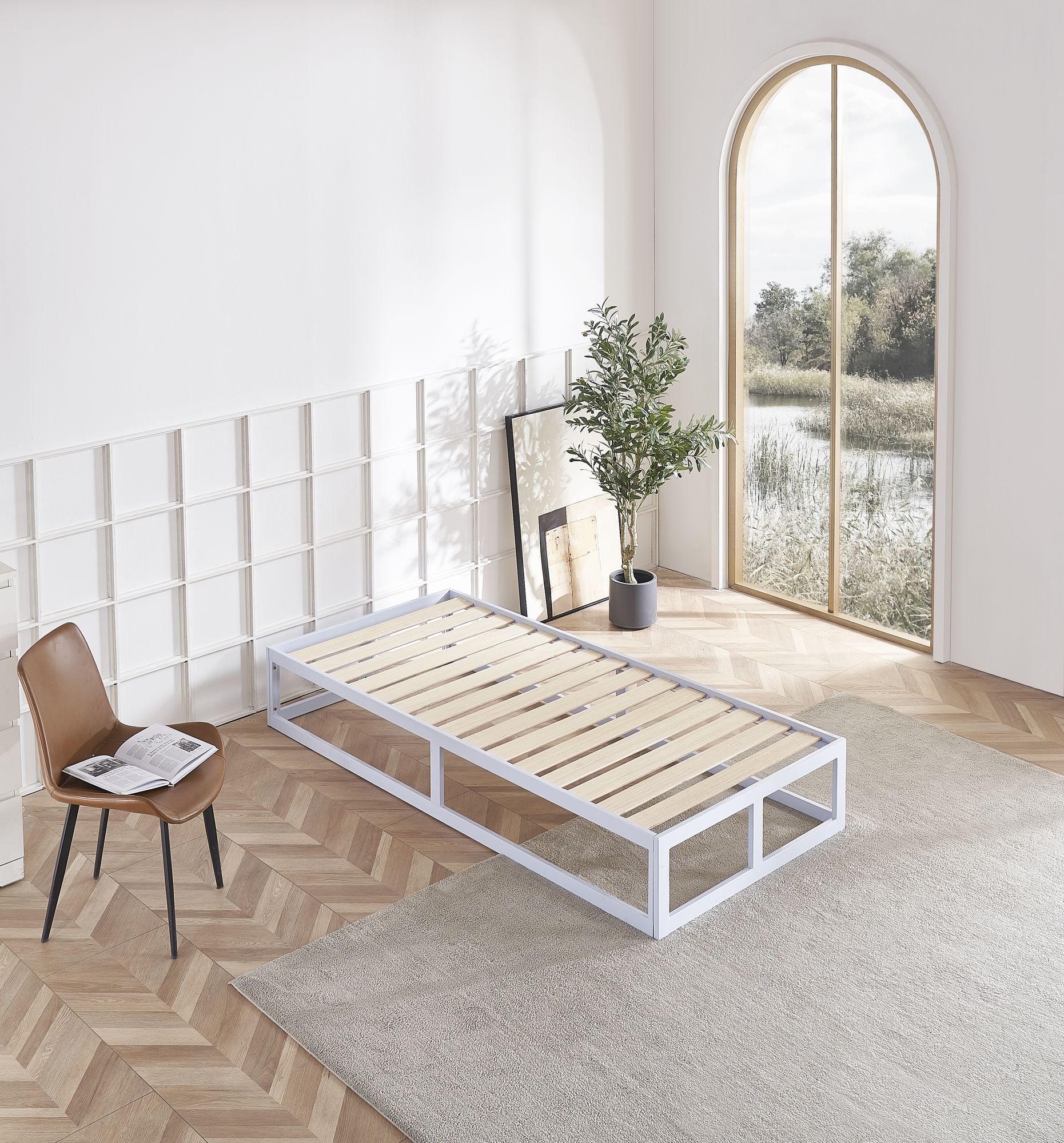 Metallbett Haruki in Weiß