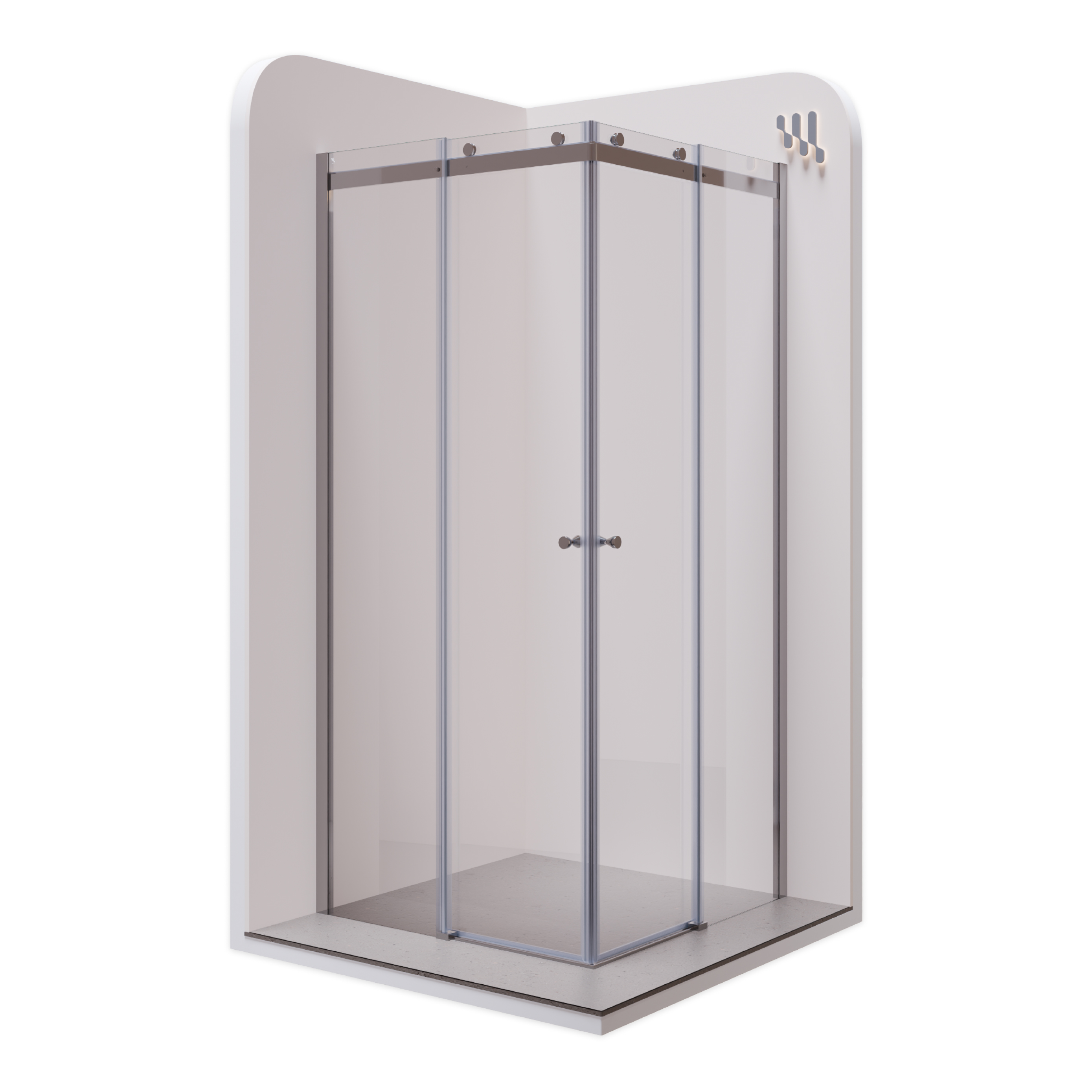 Corner entry Anna with sliding doors made of 8 mm tempered safety glass Corner entry Anna with sliding doors made of 8 mm tempered safety glass