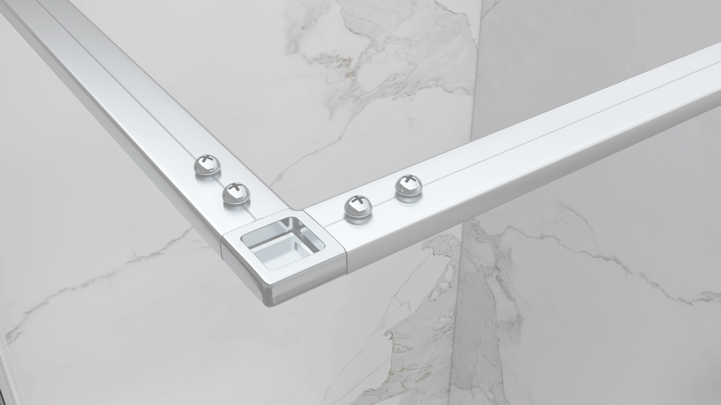 Eckeinstieg Jayla mit Drehtüren und weißen Profilen aus ESG Sicherheitsglas Eckeinstieg Jayla mit Drehtüren und weißen Profilen aus ESG Sicherheitsglas 190 cm-90x90 cm