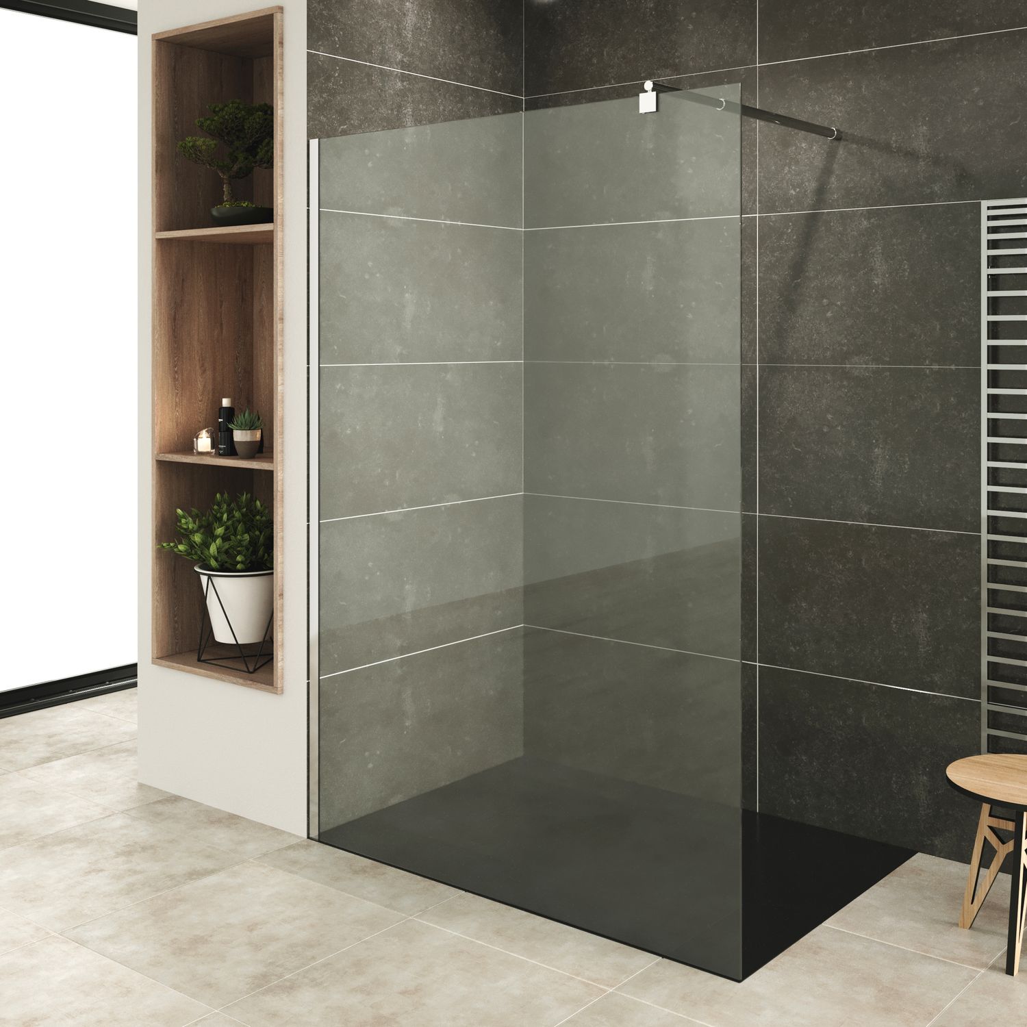 Walk In Dusche Fiona aus 10 mm starkem ESG Sicherheitsglas und Edelstahl Profil Walk In Dusche Fiona aus 10 mm starkem ESG Sicherheitsglas und Edelstahl Profil