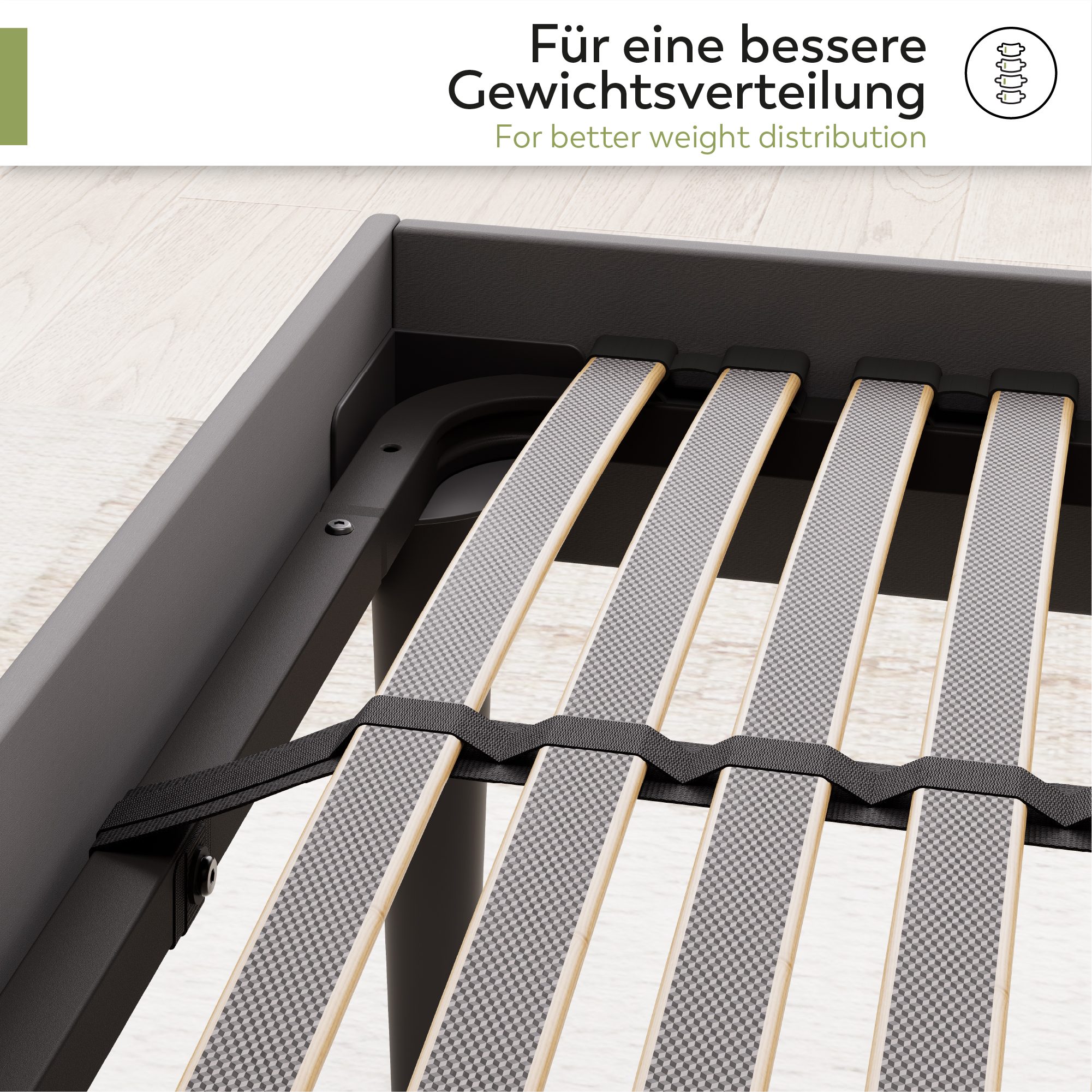 Slatted Frame ORTHO with Sturdy Metal Frame - Suitable for All Mattresses