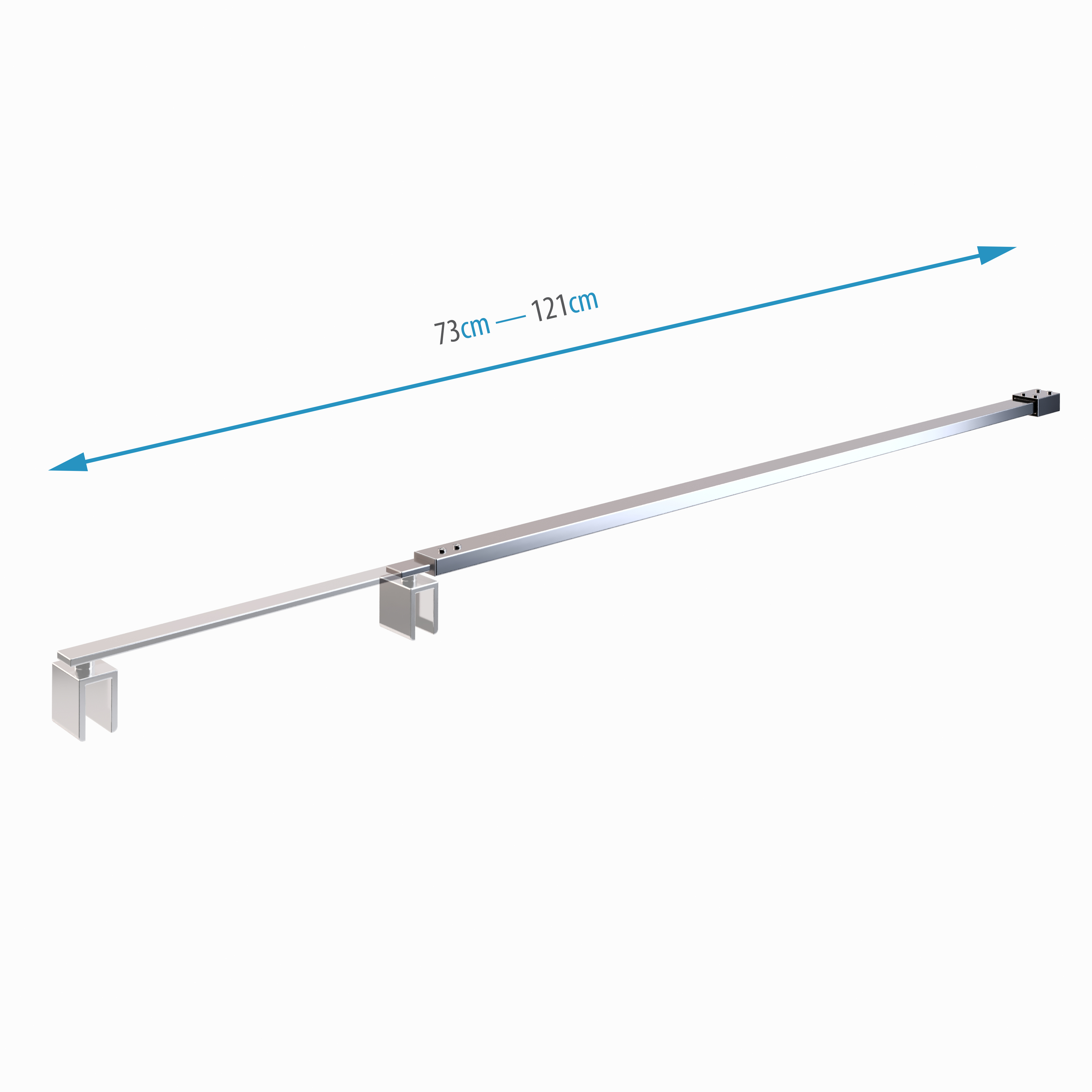 Haltestange für Walk In Duschwände mit Verstellbereich 73-121 cm