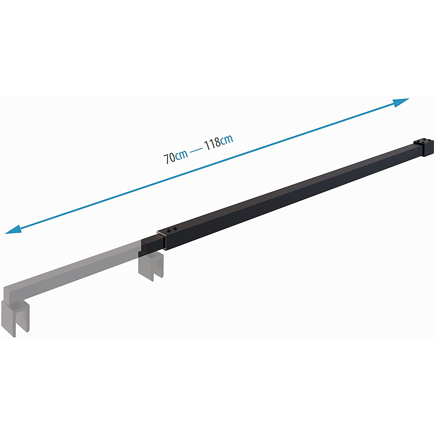 Haltestange für Walk In Duschwände mit Verstellbereich 70-118 cm Haltestange für Walk In Duschwände mit Verstellbereich 70-118 cm