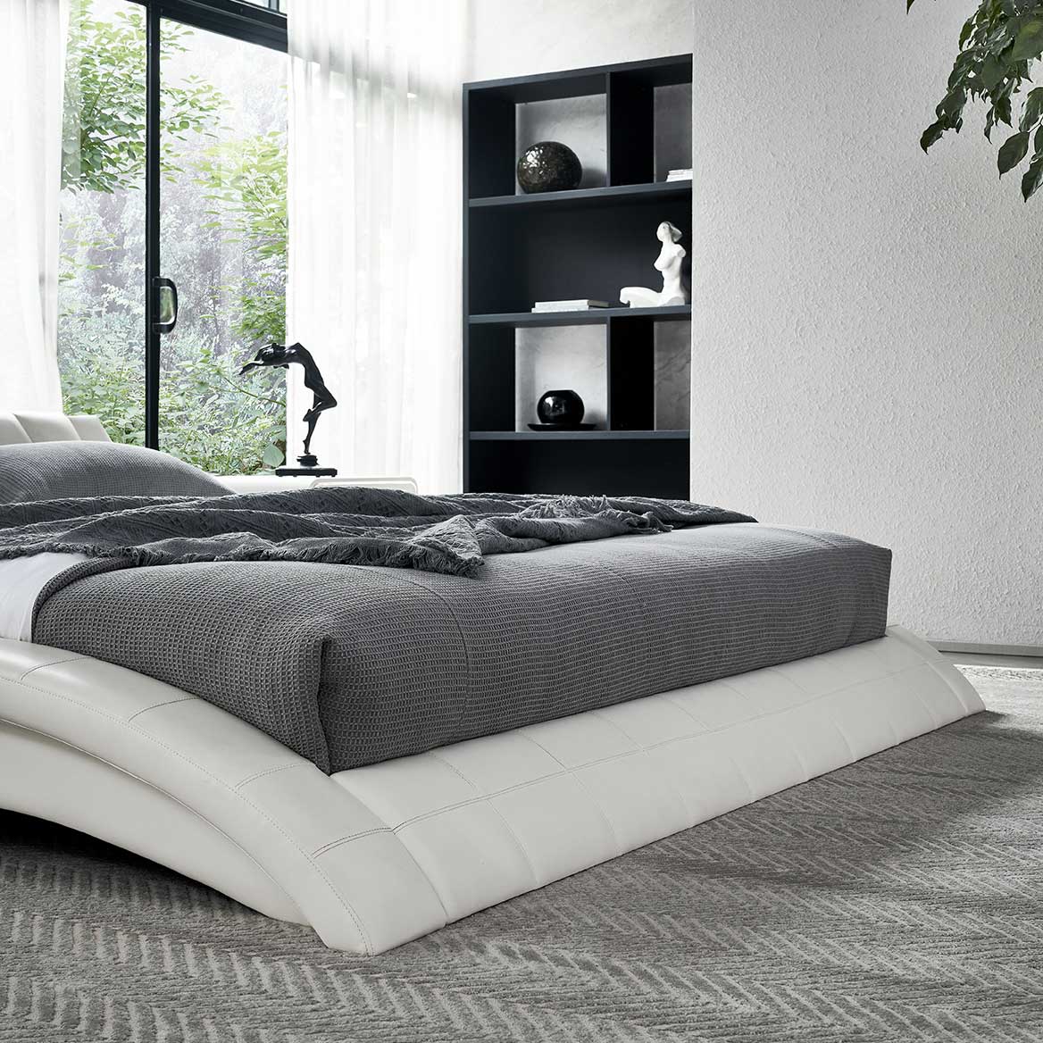 Design Polsterbett Raul in Weiss 140x200 cm Design Polsterbett Raul in Weiss 200x200 cm