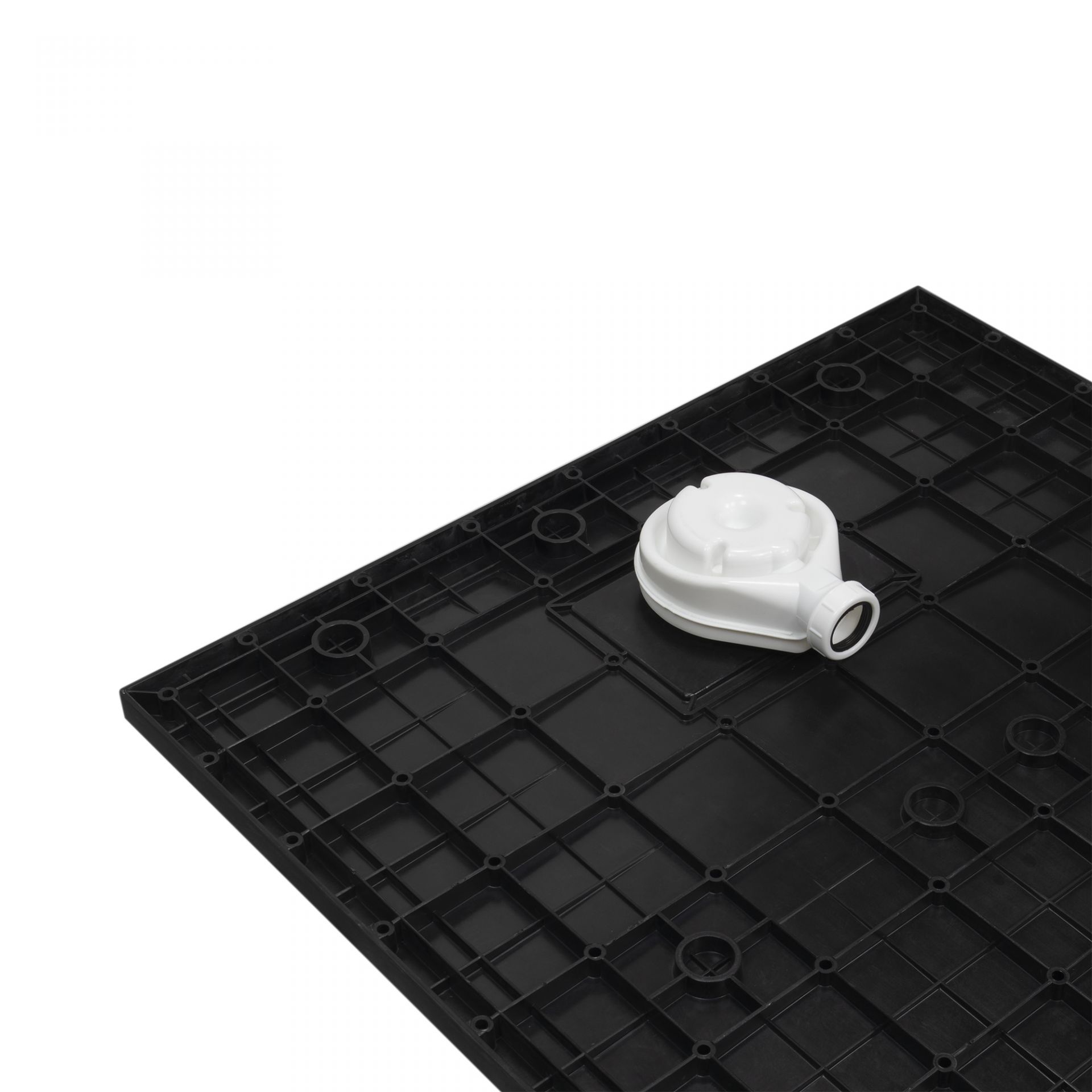 SMC Duschwanne Boreal in Stein-Optik inkl. Ablaufgarnitur - Schwarz SMC Boreal Shower Tray in Stone Look with Drain Assembly - Black