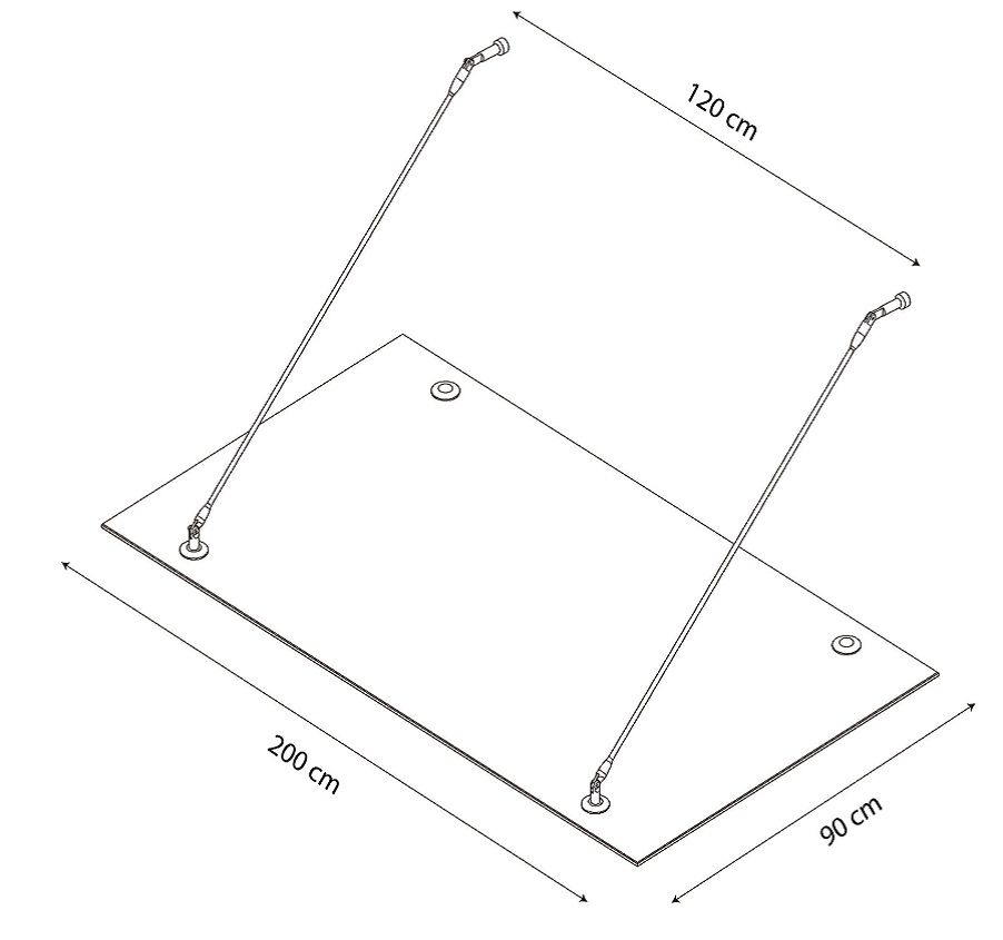 Various – Glass Canopy Stainless Steel Door Canopy Glass Bracket Front Door Tinted Laminated Safety Glass - Sizes