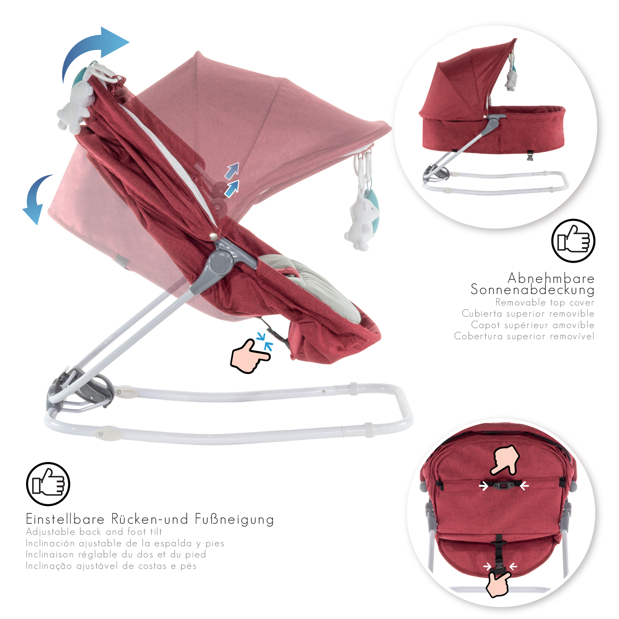 Artboard 6Pavo Babywippe PAVO mit Wiegenfunktion und Spielebogen