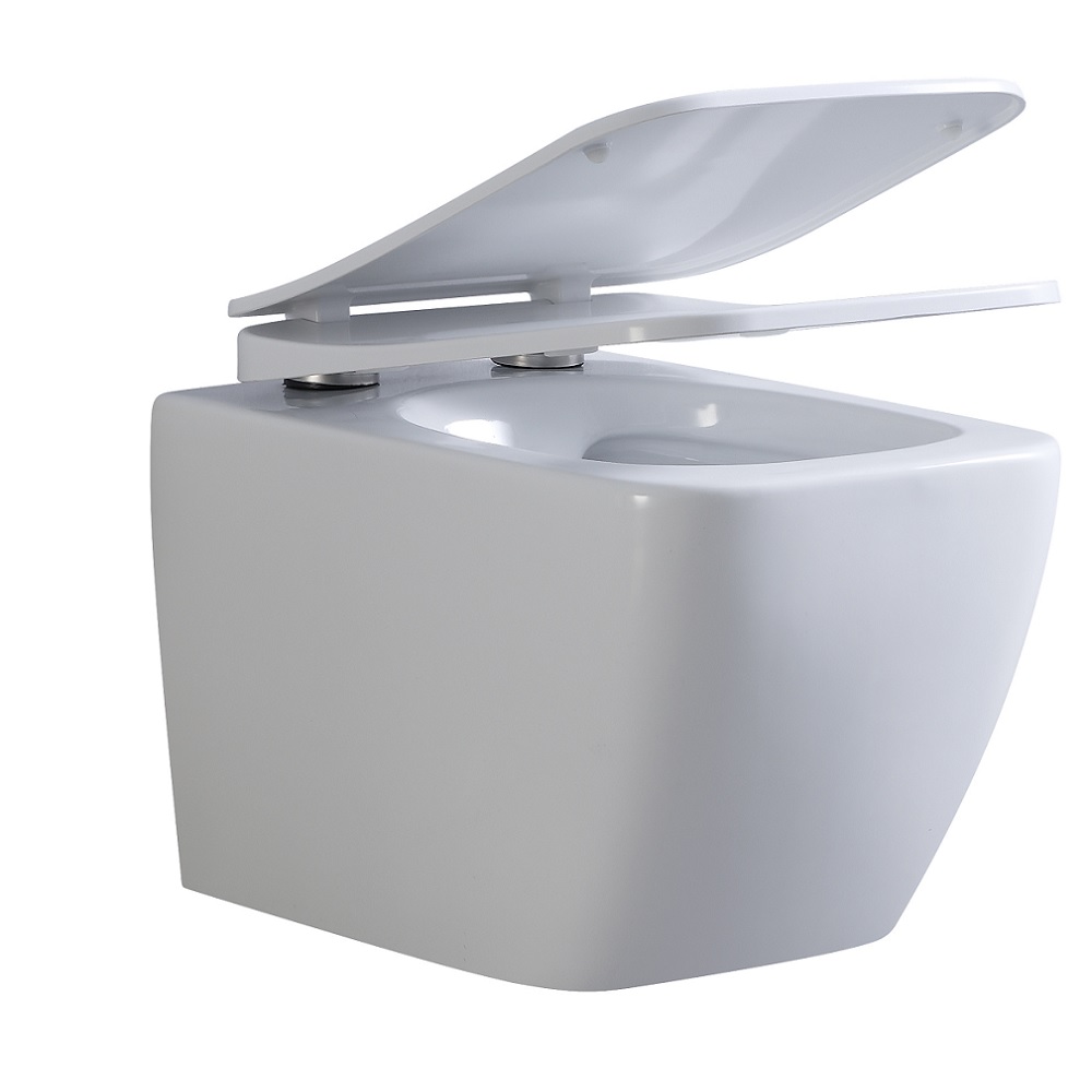 Toilette Hänge WC Spülrandlos inkl. WC Sitz mit Absenkautomatik SOFTCLOSE + abnehmbar CUBE