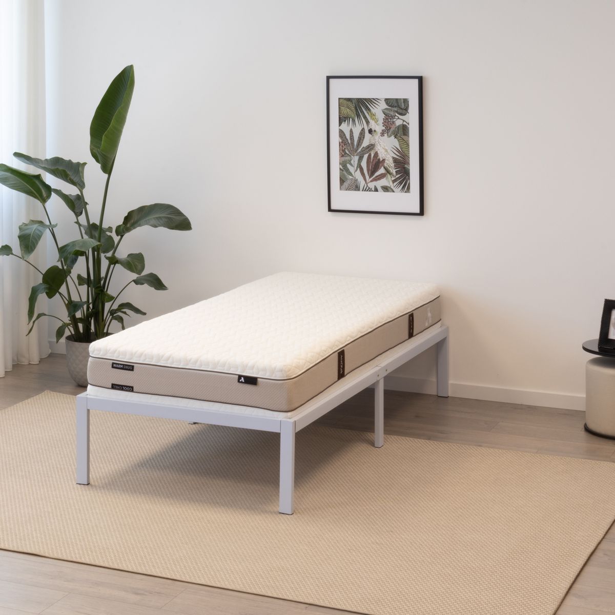 Metal – Guest Bed Bed Frame Sappho White with Storage Solutions