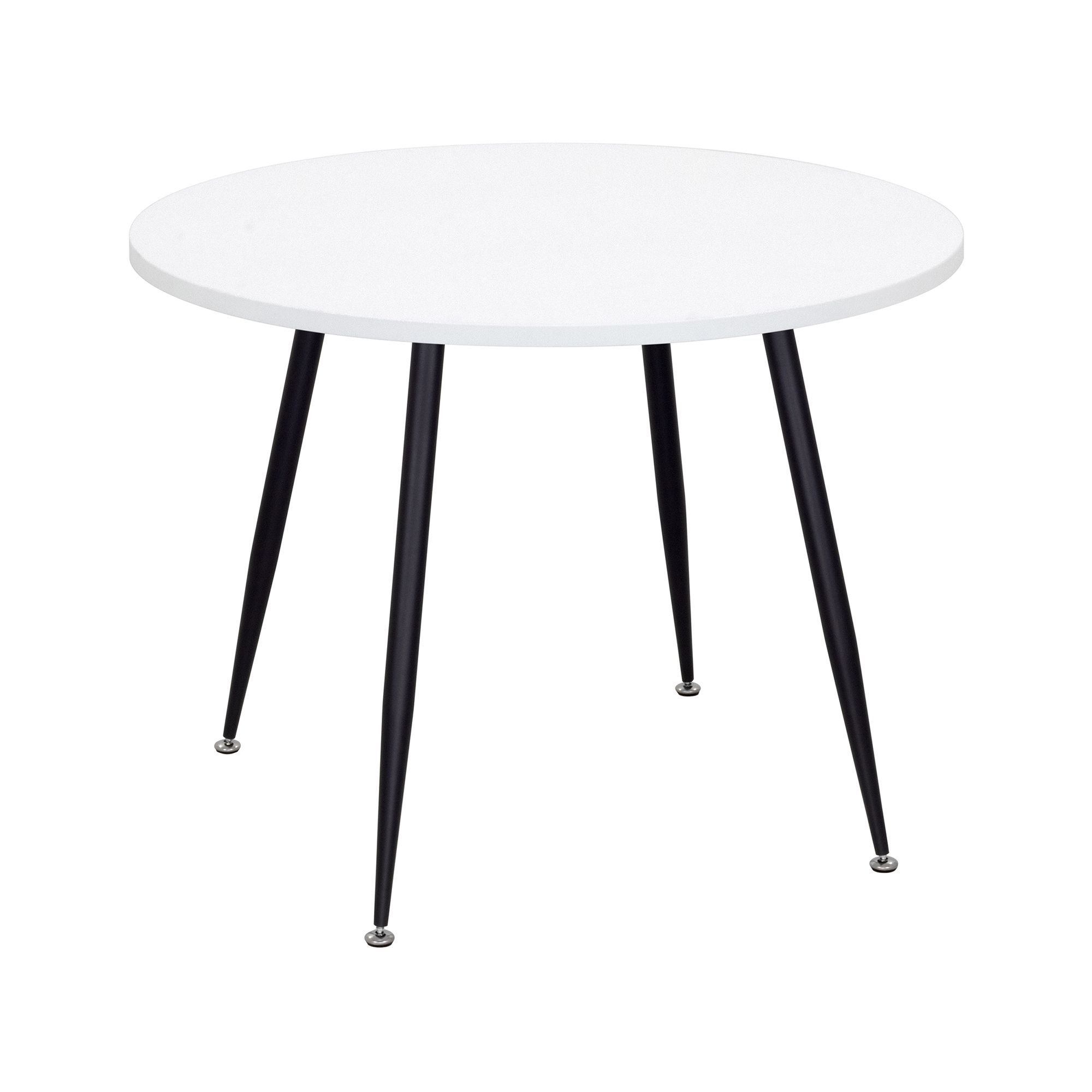 Esszimmer-Tisch CORIN | Tischplatte: Holz in Weiß | Beine: Schwarz 80 cm