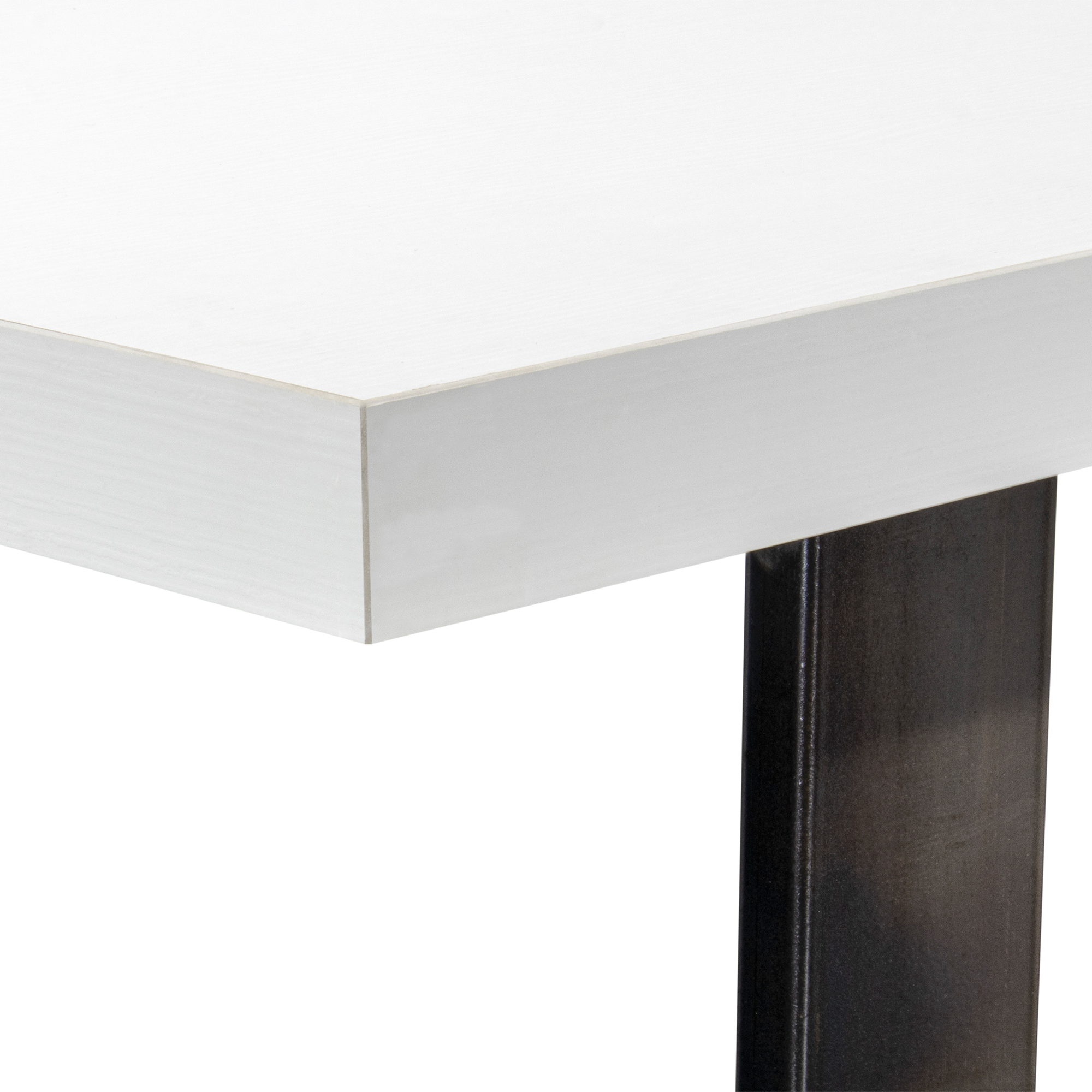 Esszimmertisch MACON Kufentisch Holztisch Esstisch - Weiß + Industrial 140x 80 cm