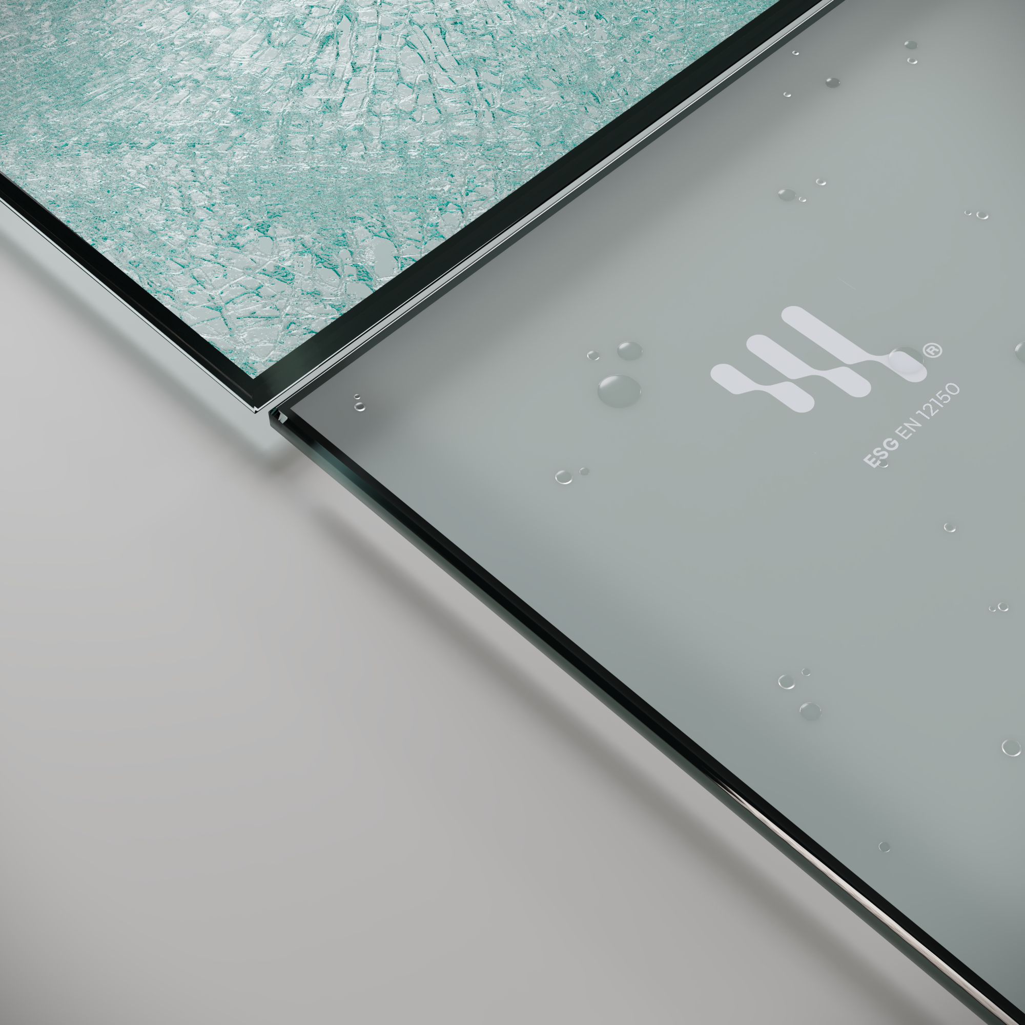 Eckeinstieg Emma mit Falttüren aus satiniertem ESG Sicherheitsglas Emma – Eckeinstieg mit Falttüren aus satiniertem ESG Sicherheitsglas