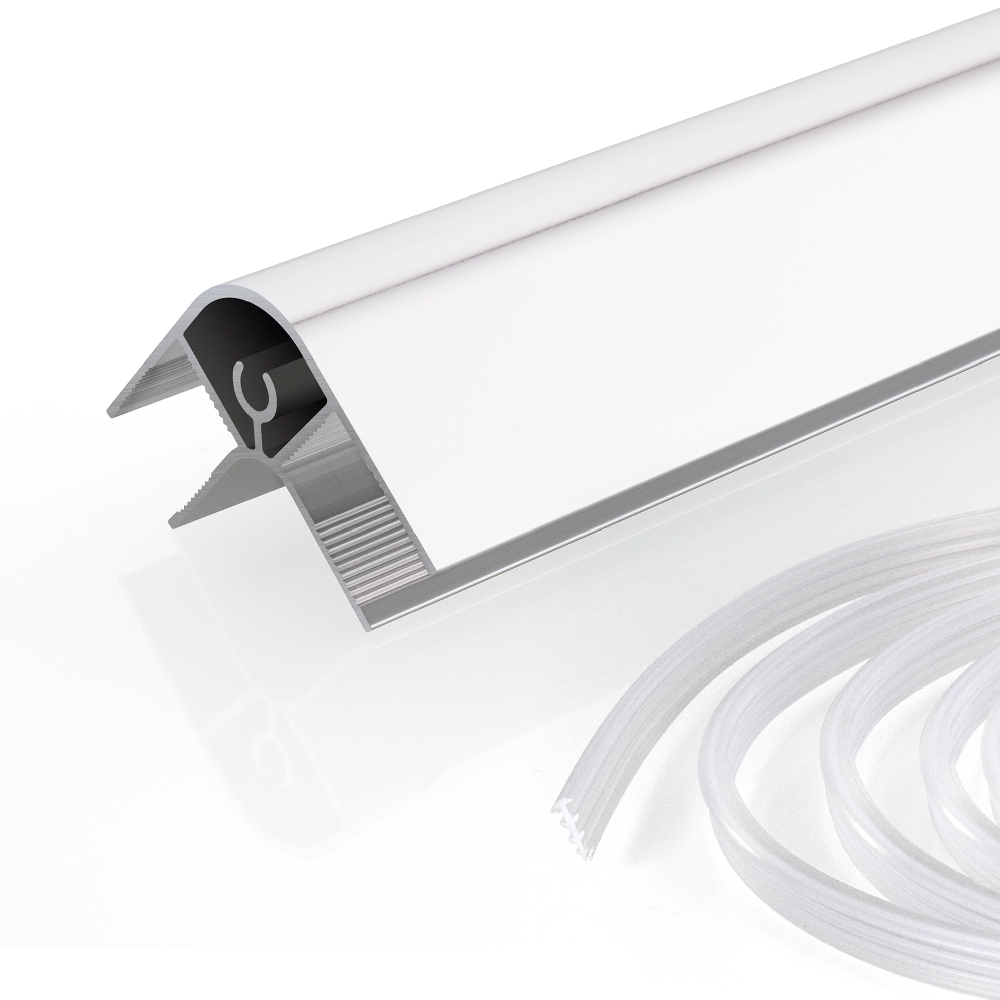Hochwertiges Eckprofil aus verchromtem Aluminium – 180 cm/190 cm/200 cm